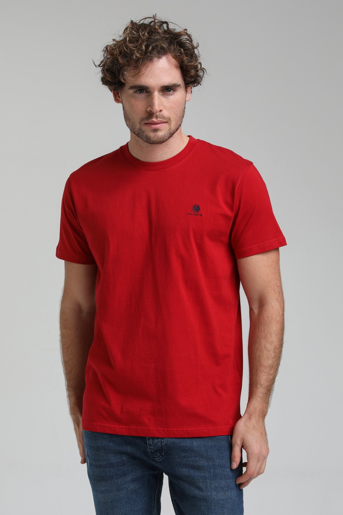 New World Polo Bisiklet Yaka Bordo Regular Custom Tişört 23SSM20311