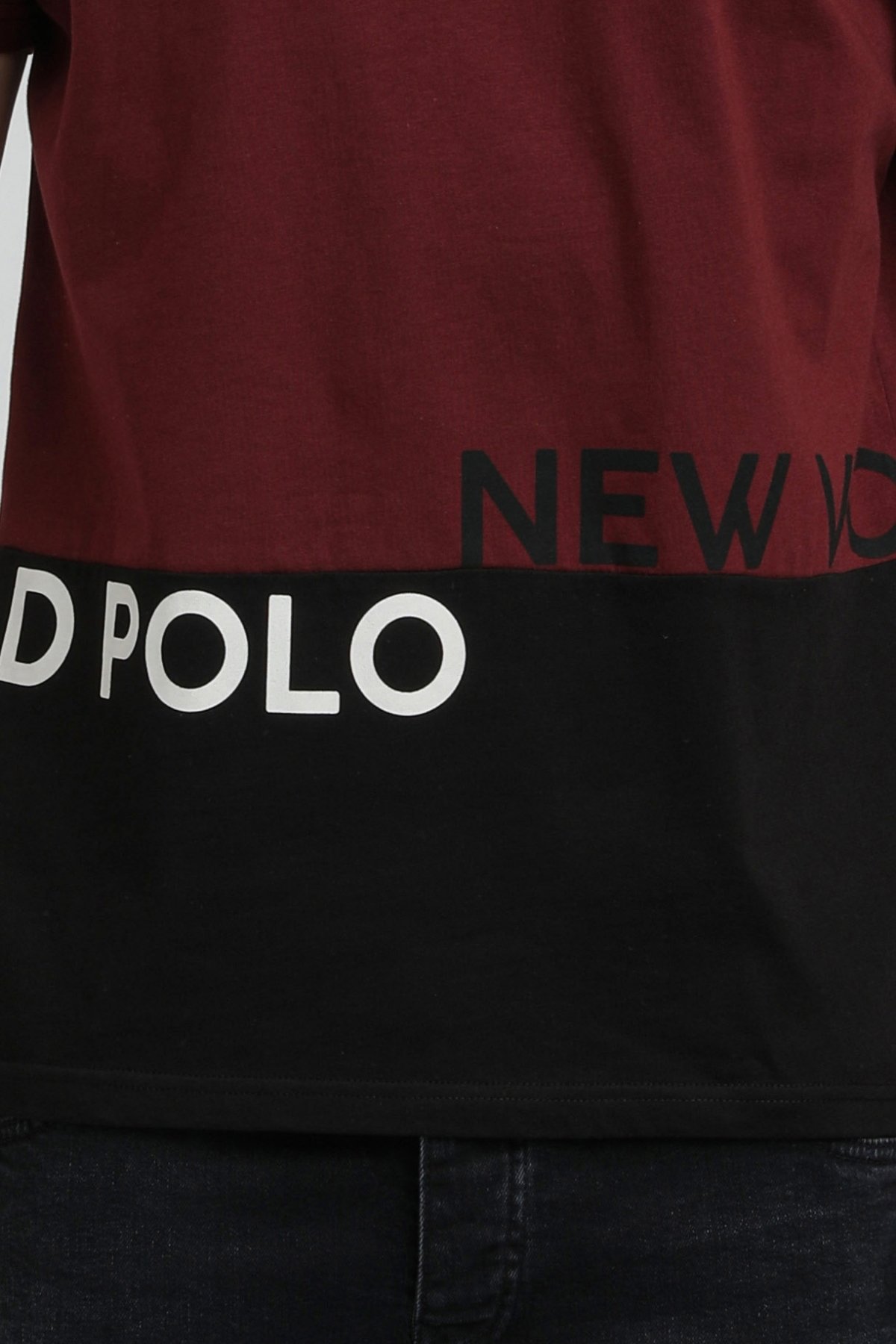 New World Polo Bisiklet Yaka Vişne Slim Fit Tişört 23SSM20310