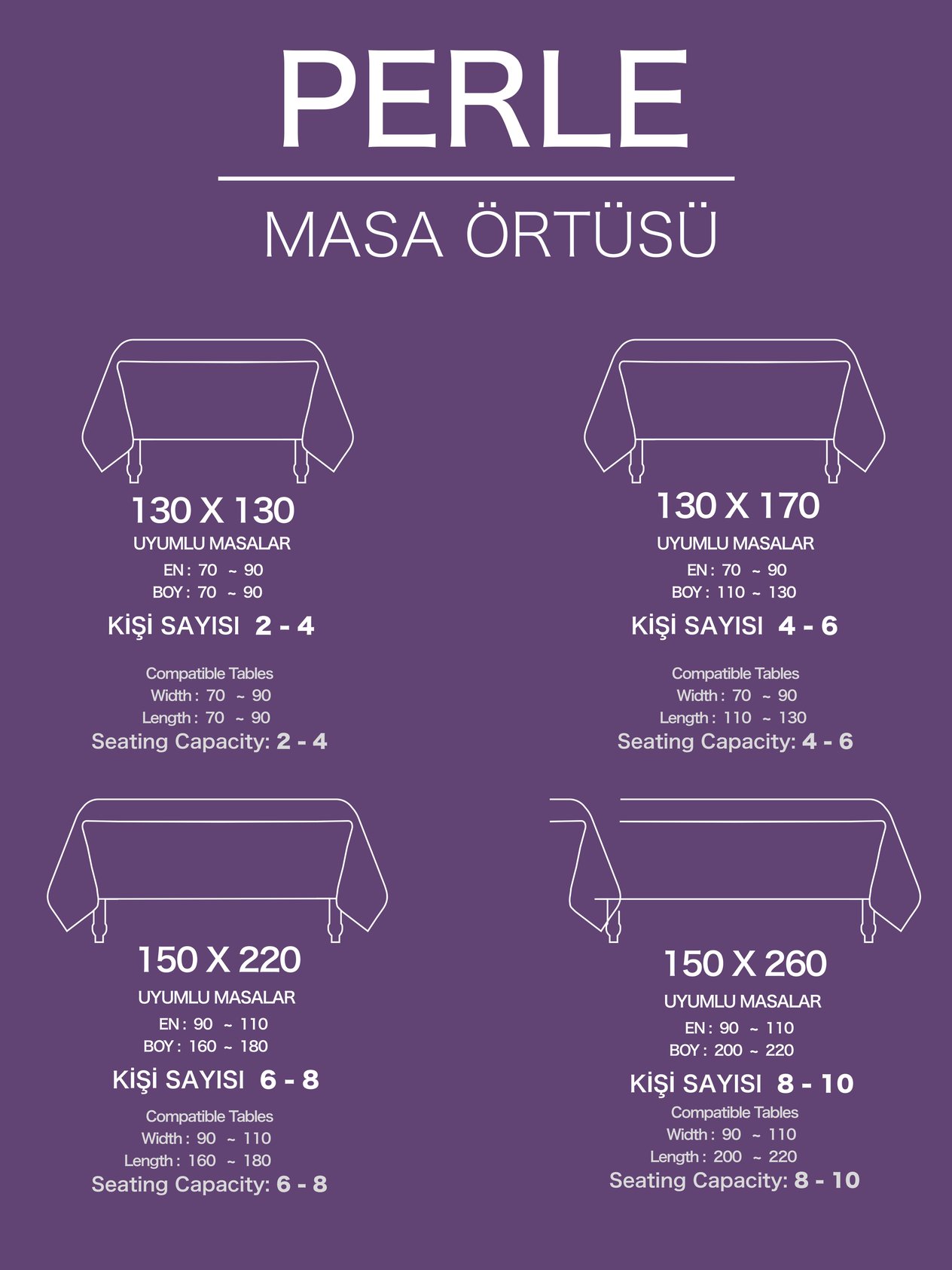 Daily Series Kadife Dokulu Menekşe Moru Masa Örtüsü