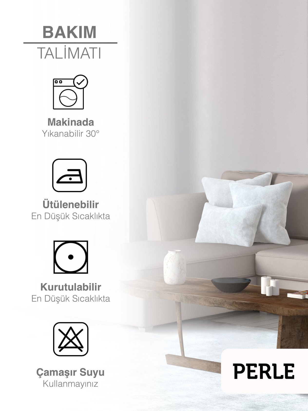 Home Daily Series Beyaz Renk Kırlent Yastık Kılıfı