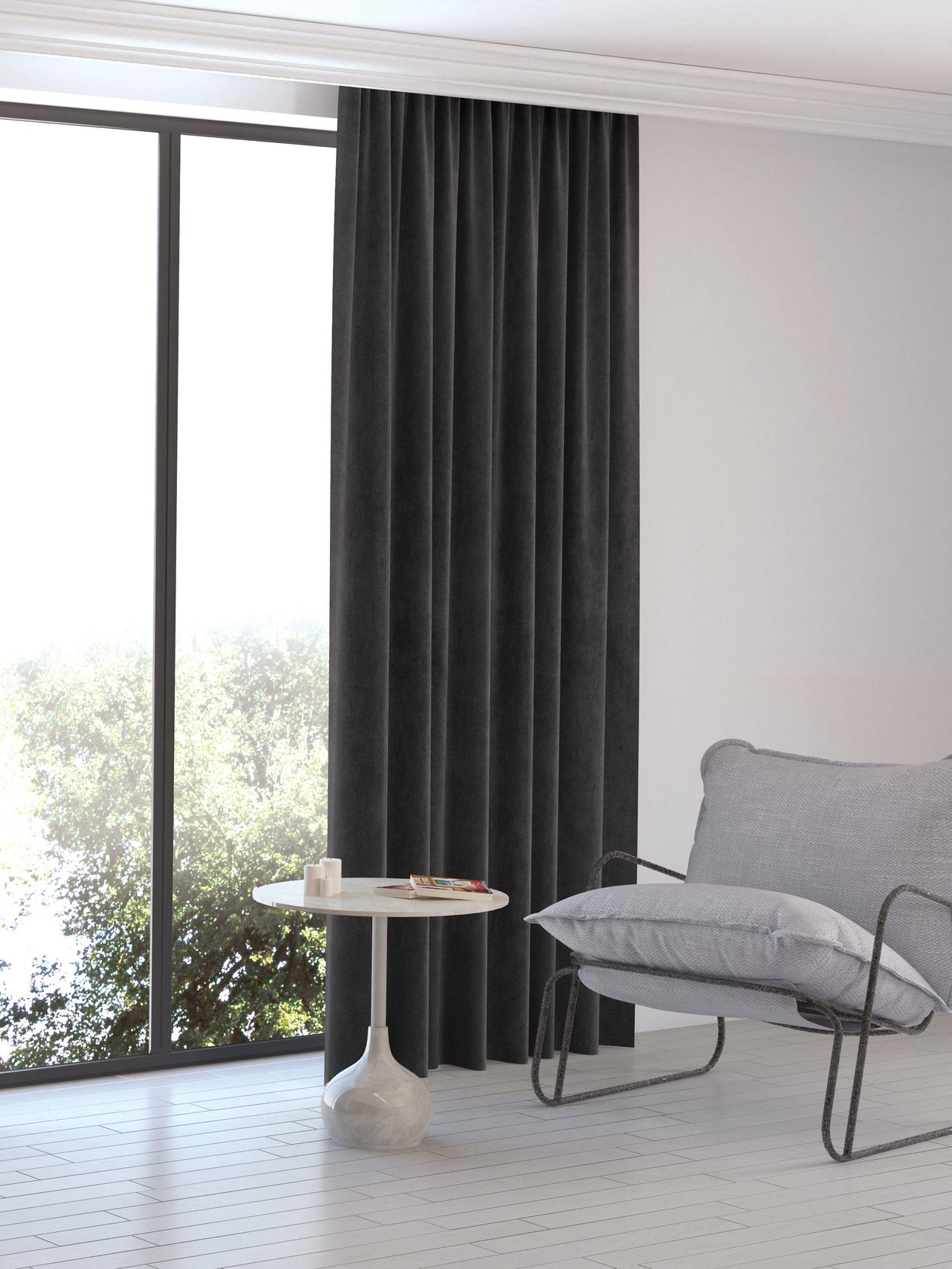 Home Daily Series Gri Rengi Ada Fon Perde