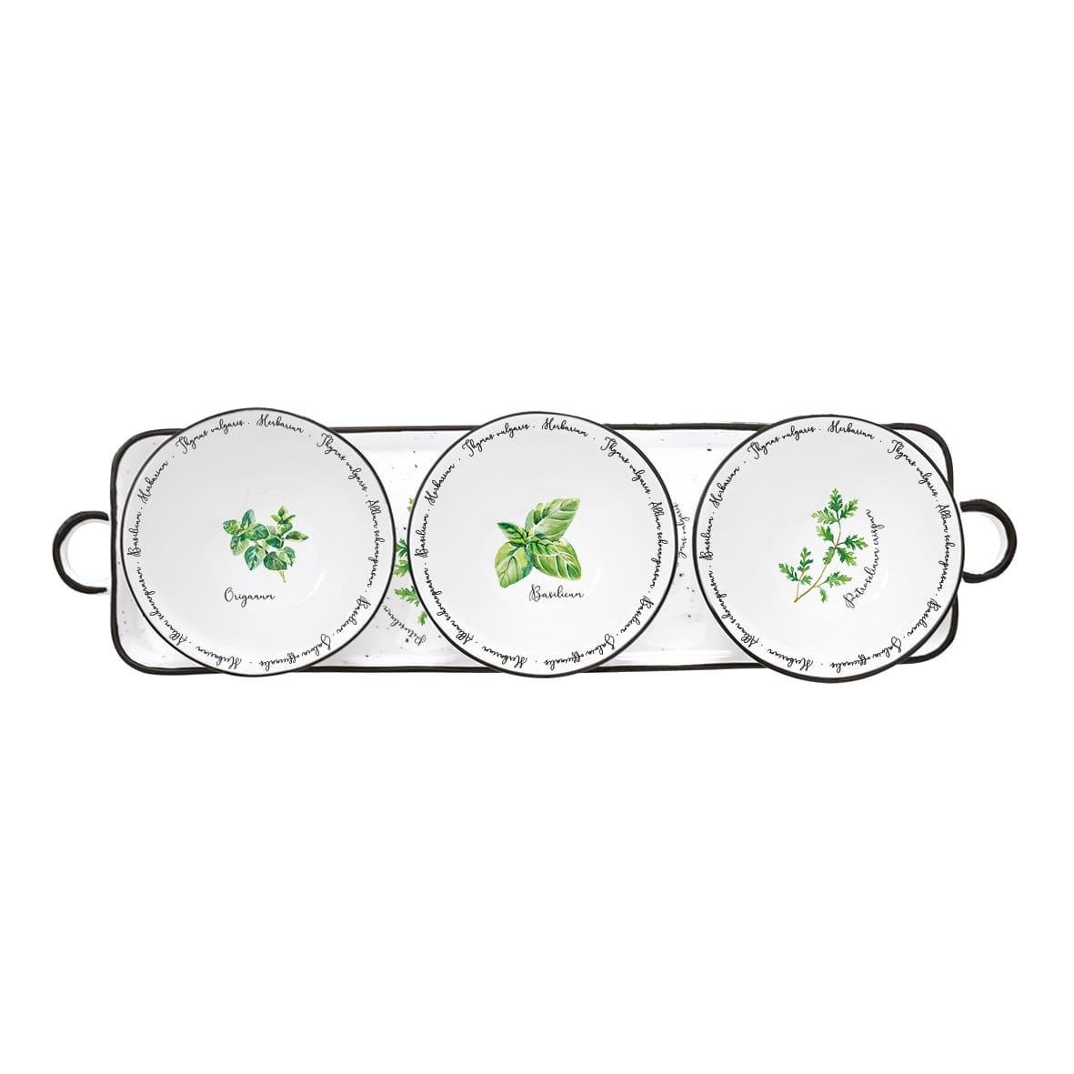 Design of LuxuryEASY LİFE2216 HERUEasy Life Herbarium Porselen Meze Seti 37cm x 10cm - 3 Kase R 10cm