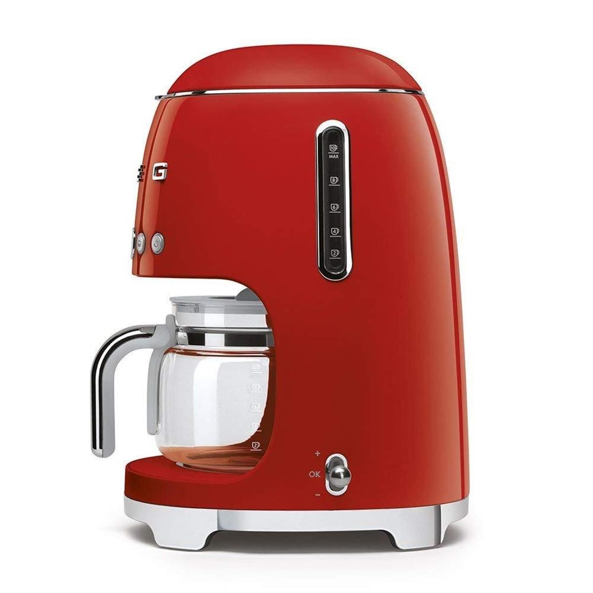 SMEGDCF02RDEUSMEG Standart Filtre Kahve Makinası Kırmızı | designofluxury.com.tr SMEG Standart Filtre Kahve Makinası Kırmızı