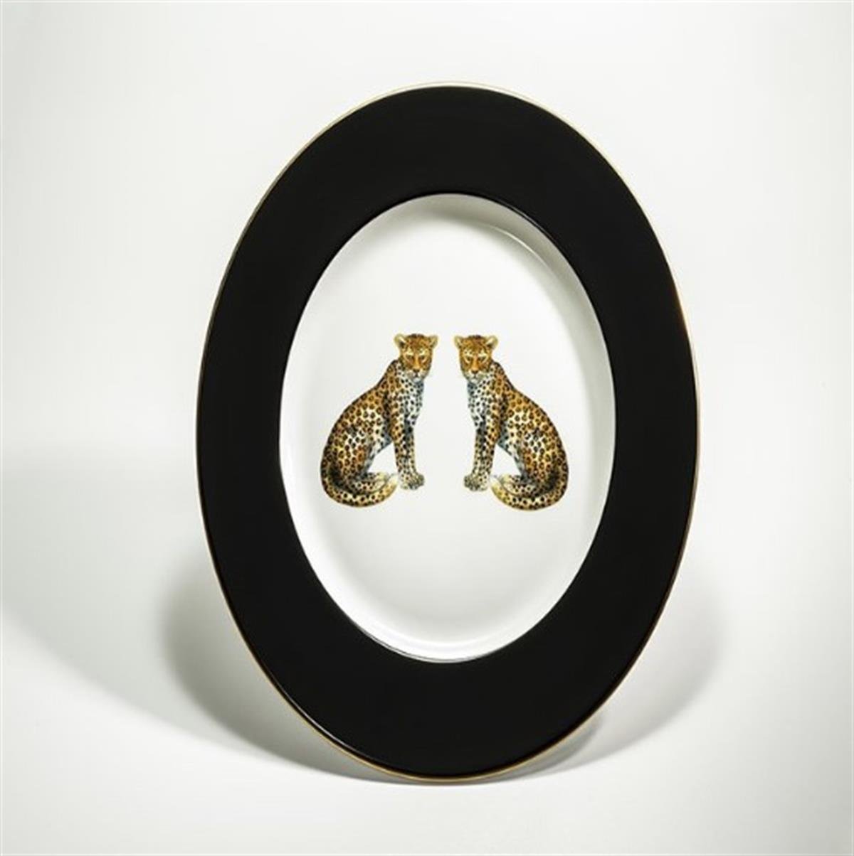 Design of LuxuryHALCYON DAYSBCMWL0213PGHALCYON DAYS MW Twin Leopards - Black - 13'' Charger Plate