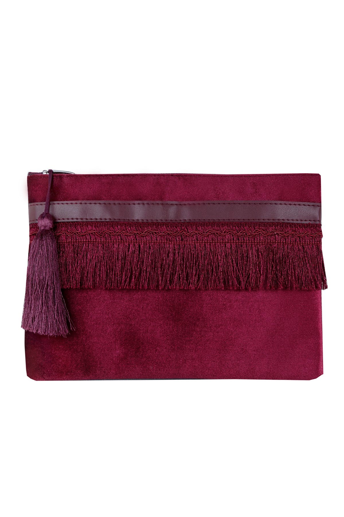 Bordo Kadife Clutch