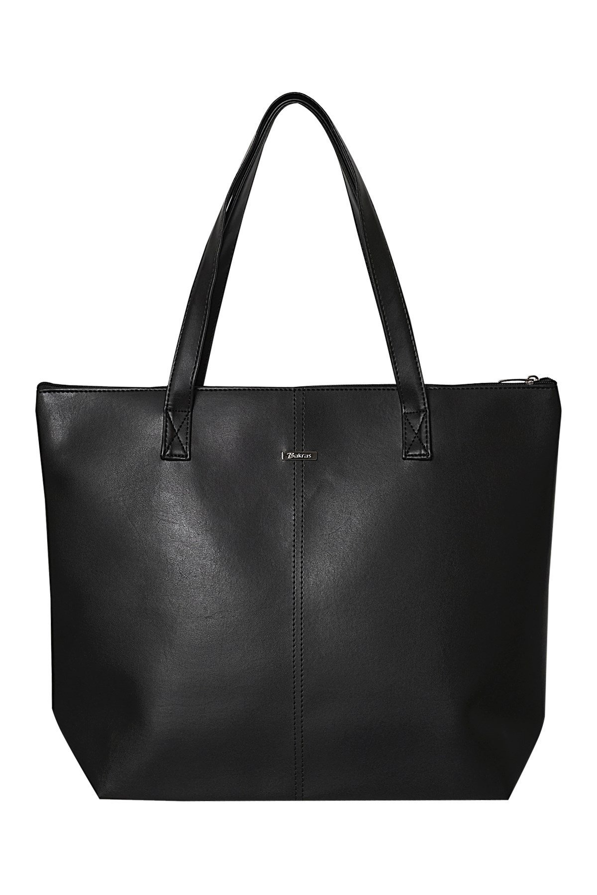 Büyük Boy Siyah Shopper Çanta- Gri Mini Çantalı