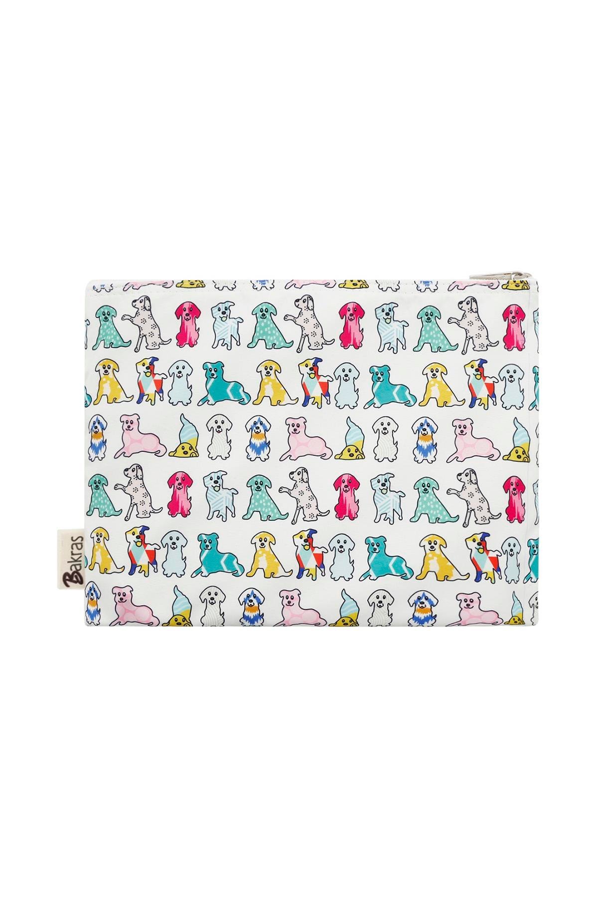 Cesur Patiler Köpek Desenli Makyaj Çantası Portföy & Clutch Çanta 24cmx19cm