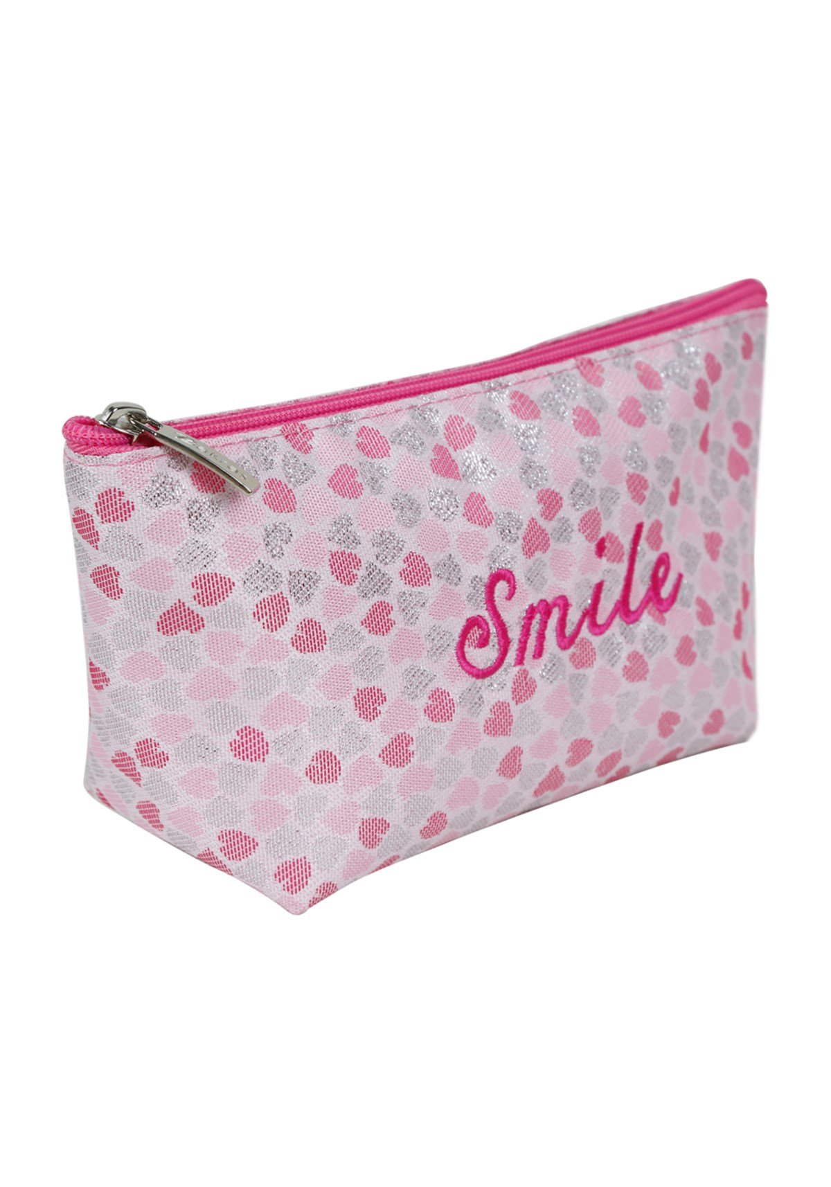 Kalpli Smile Pembe Makyaj Çantası
