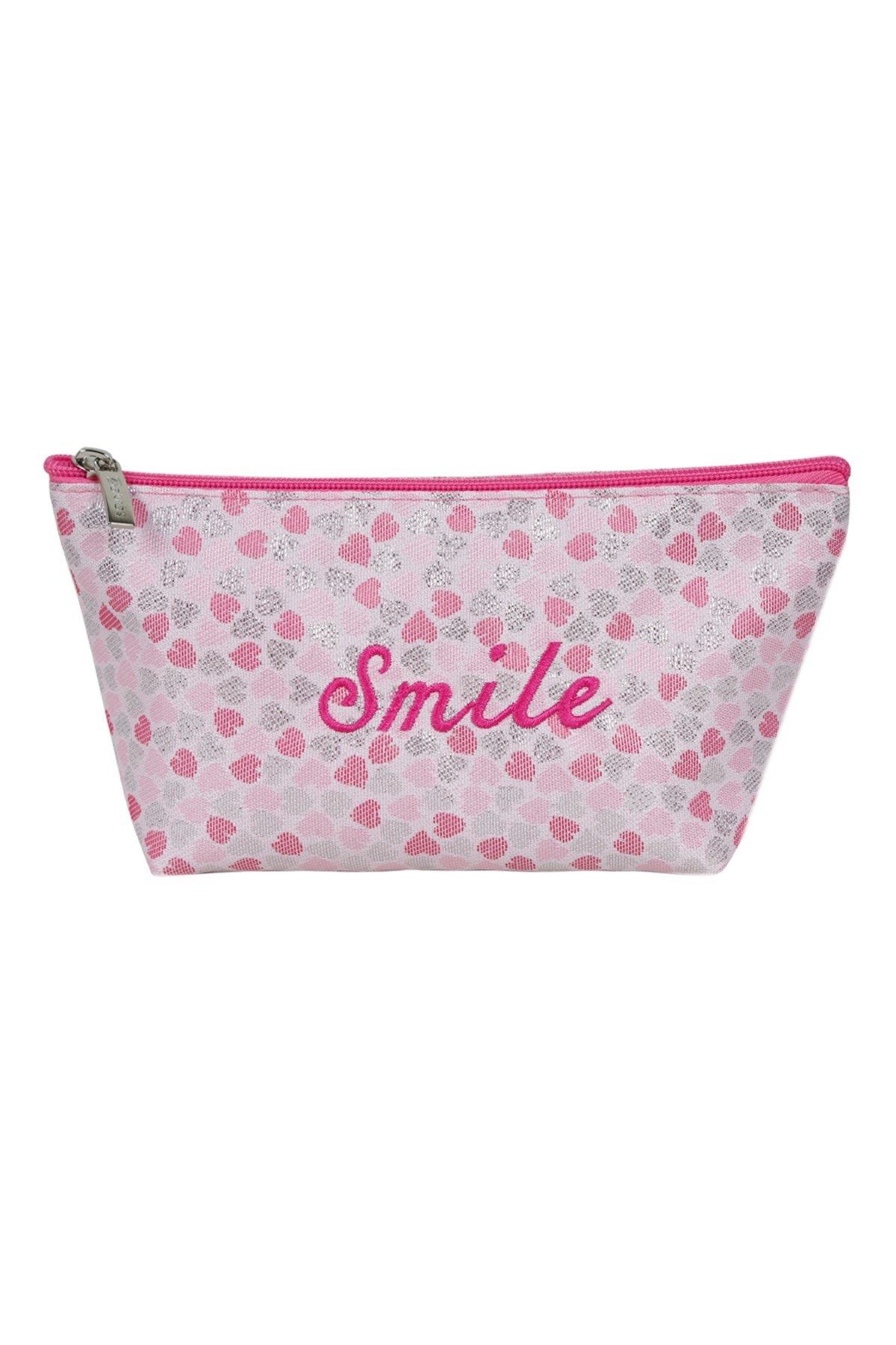 Kalpli Smile Pembe Makyaj Çantası