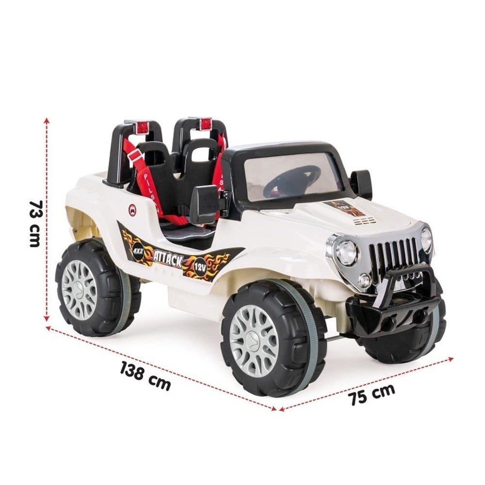 05 272 Pilsan Attack Çift Kişilik Kumandalı 12 Volt Akülü Araba / + 3 yaş