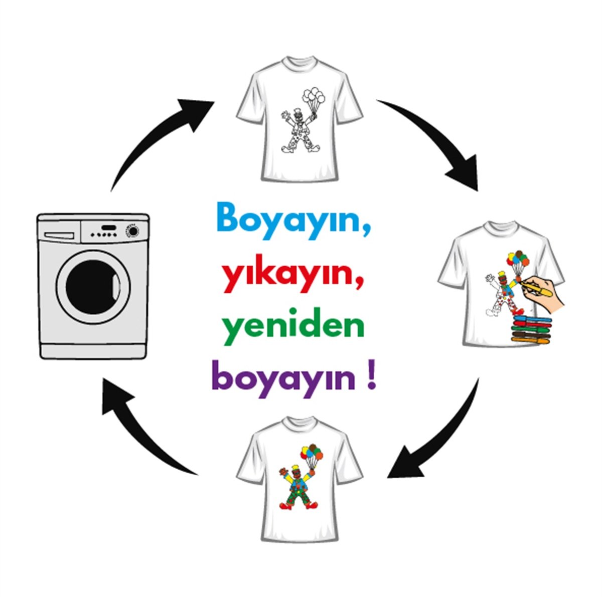 Paint&Wear Palyaço Boyama T-Shirt 4-6 yaş