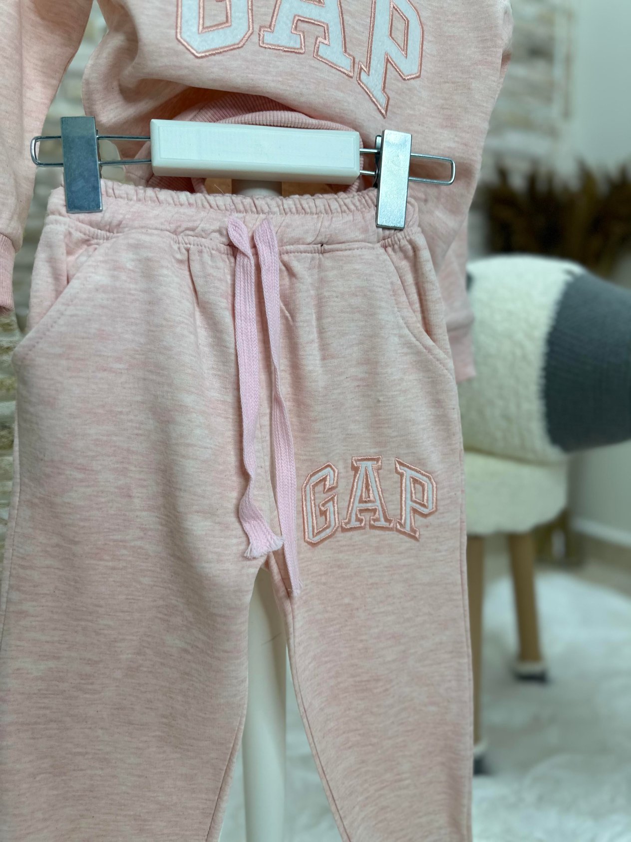 3 İplik Kapüşonlu Gap Pembe İkili Takım