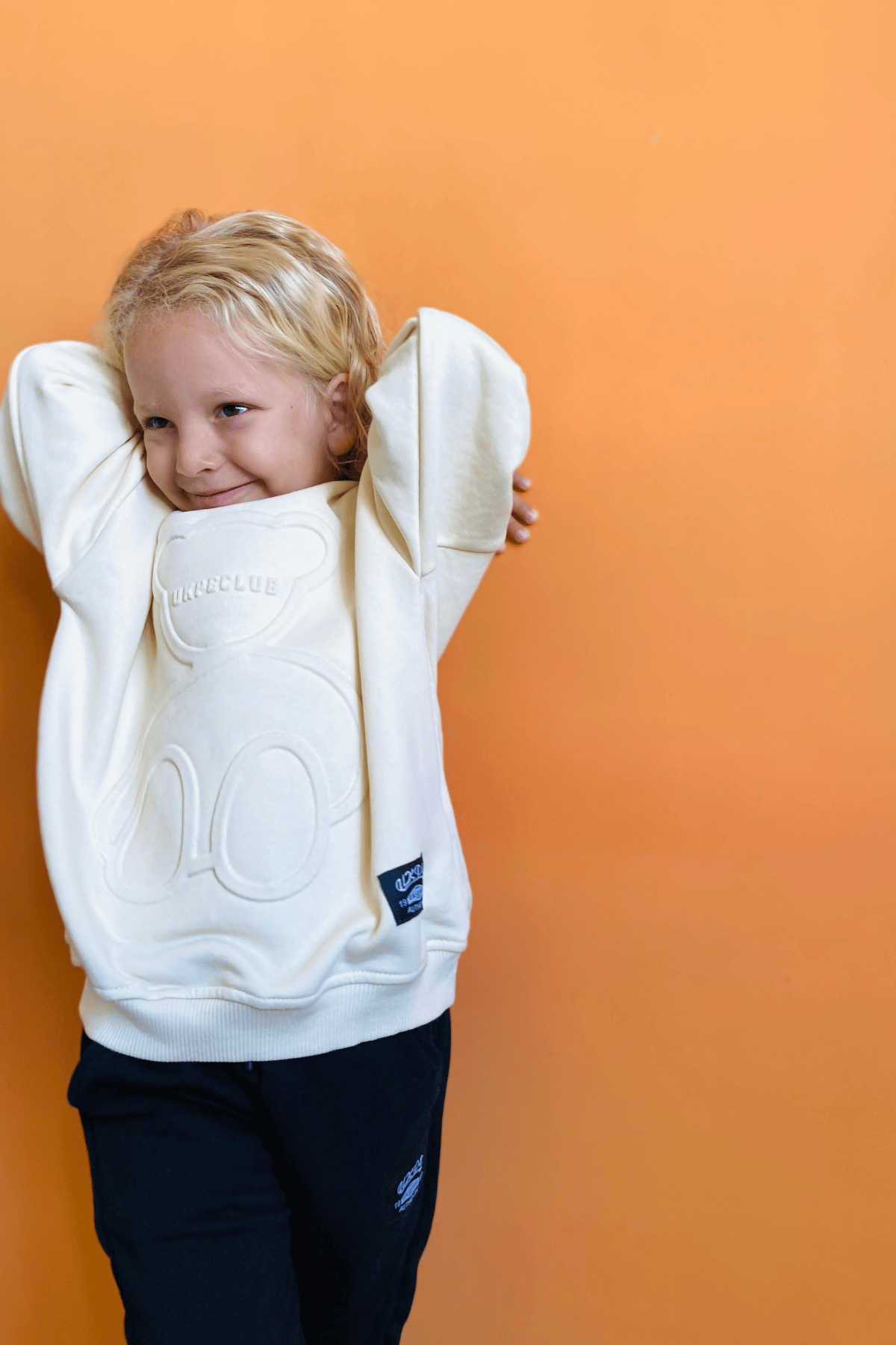 Unisex 3 İplik  Kapartma Baskı Ayıcıklı Ekru Takım