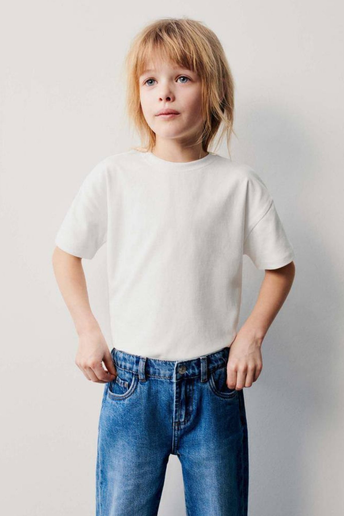 Unisex Pamuklu Basic Beyaz Tshirt