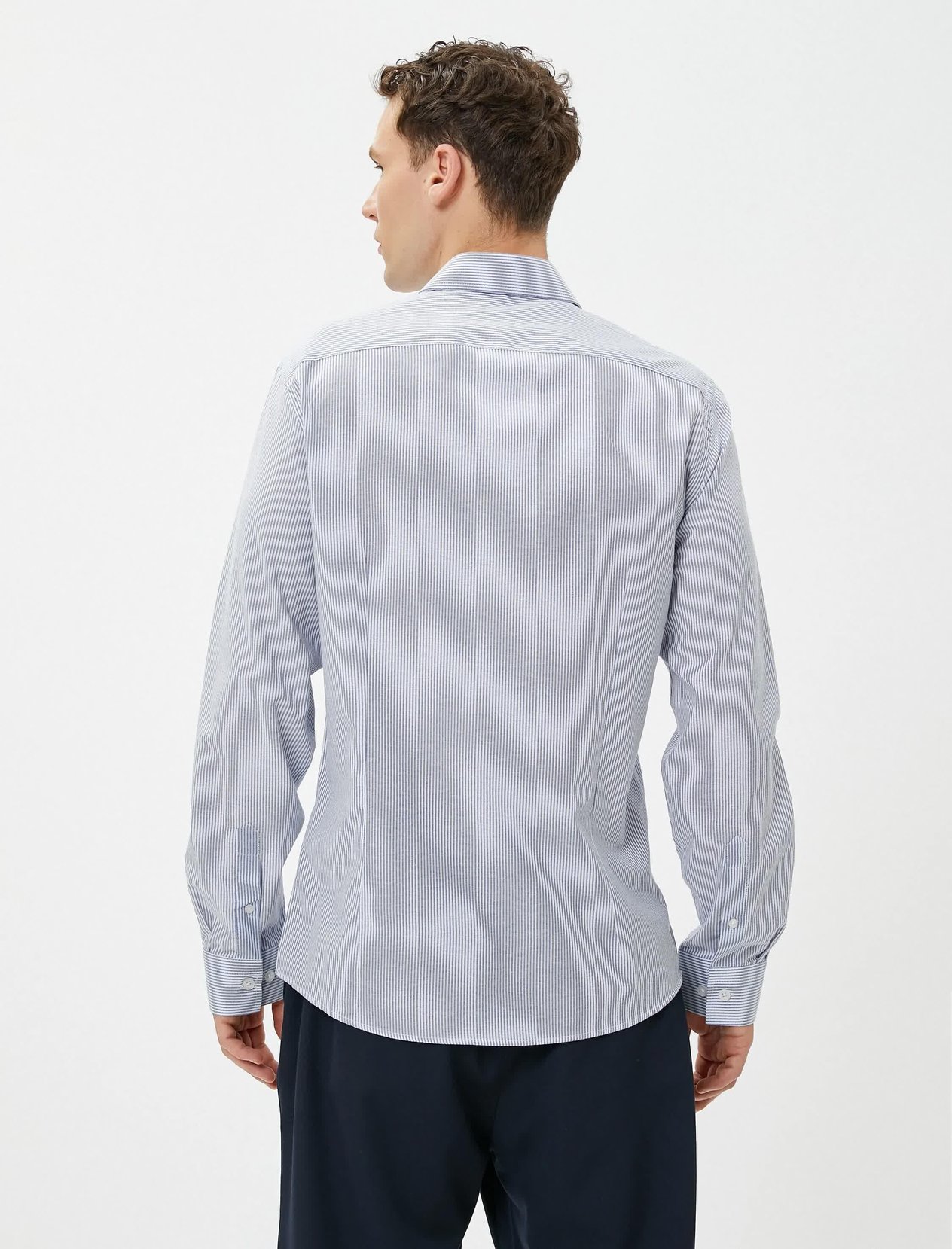 Beyaz Spor Gömlek Slim Fit Klasik Yaka Uzun Kollu BEYAZ/000