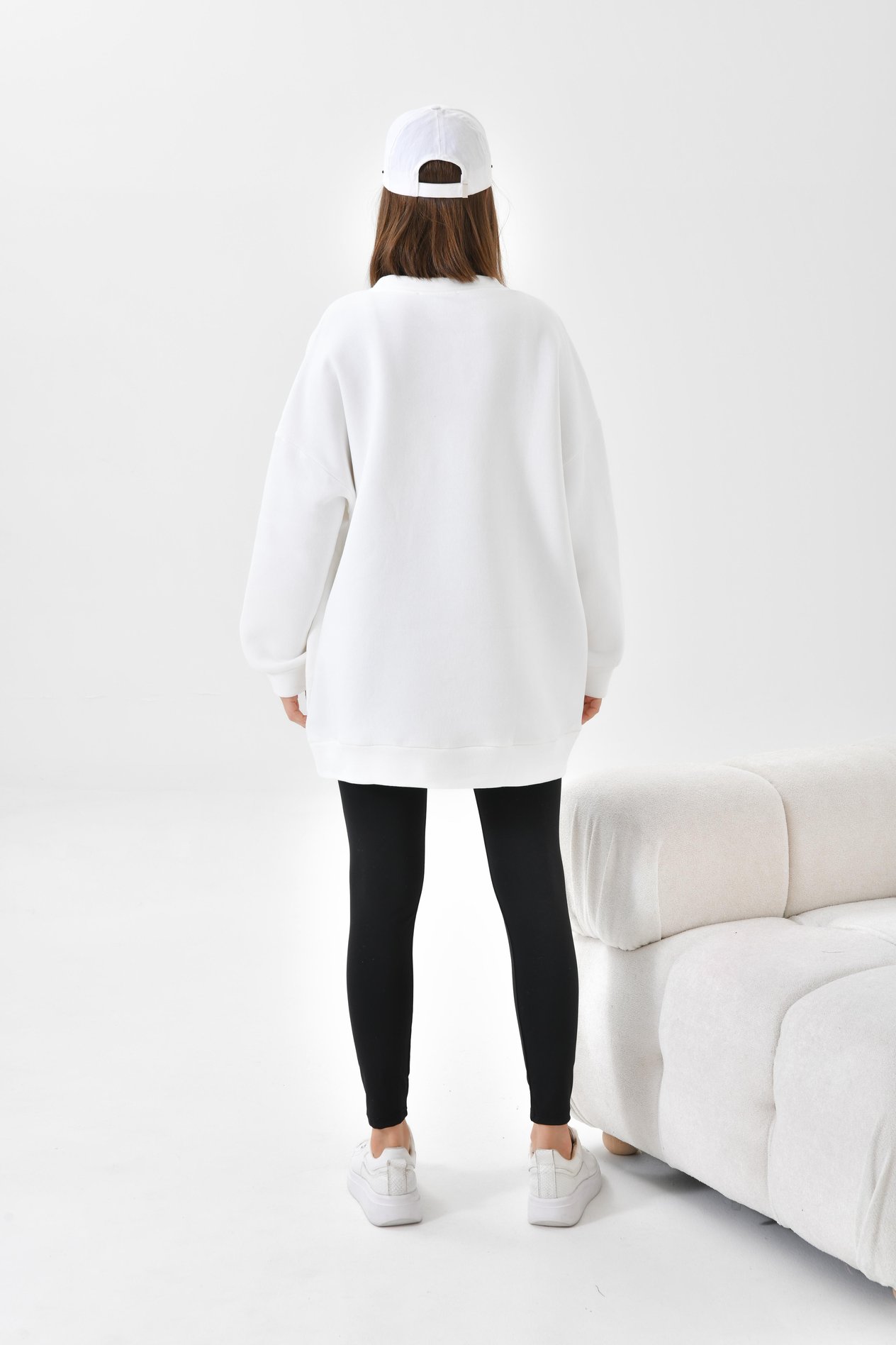 Ftz Women Kadın 3 İp Şardonlu Sweatshirt Ekru