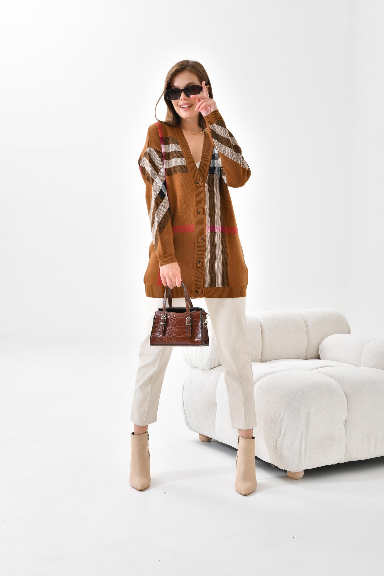 Ftz Women Kadın Burberry Hırka TABA