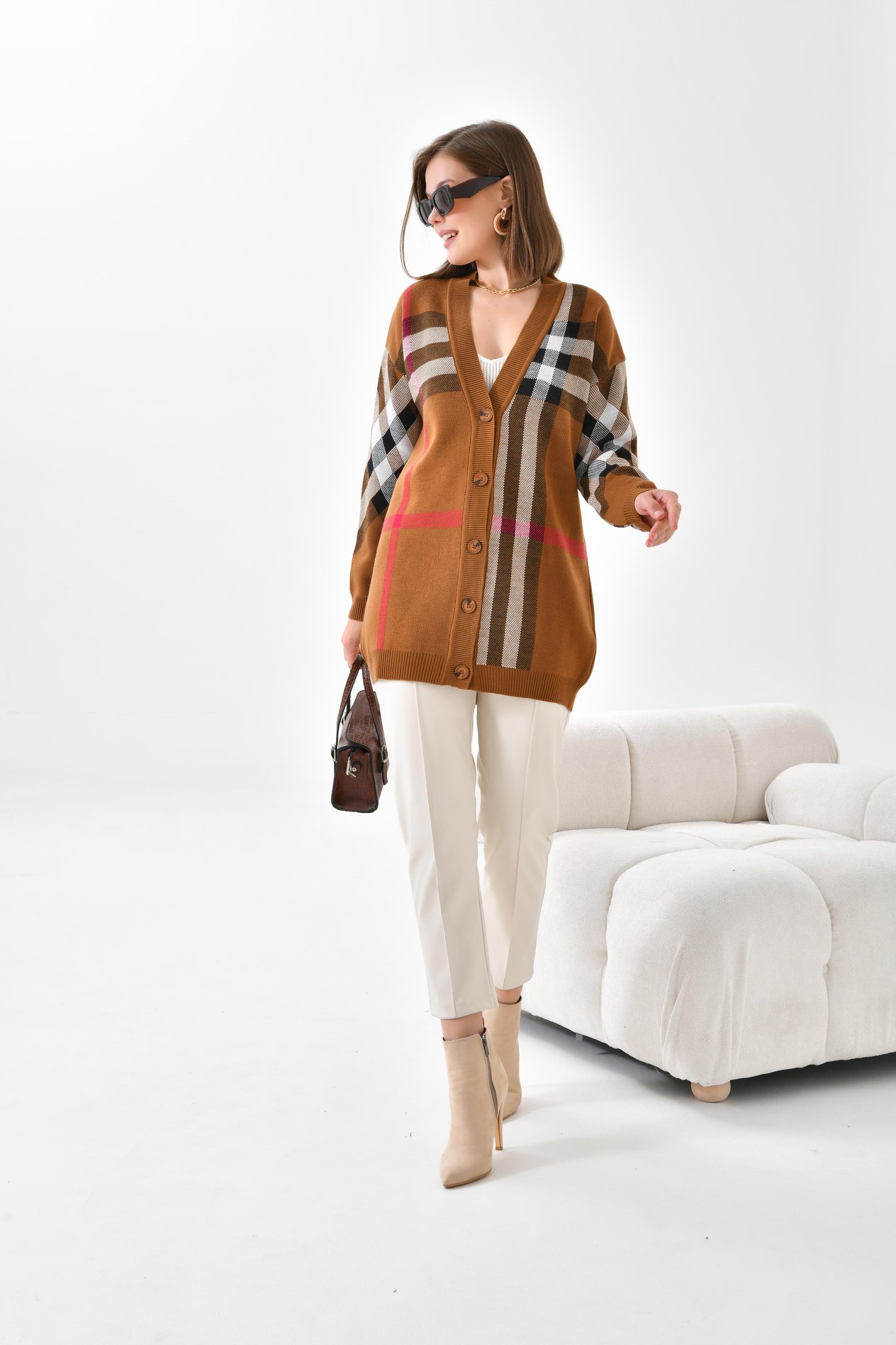 Ftz Women Kadın Burberry Hırka TABA