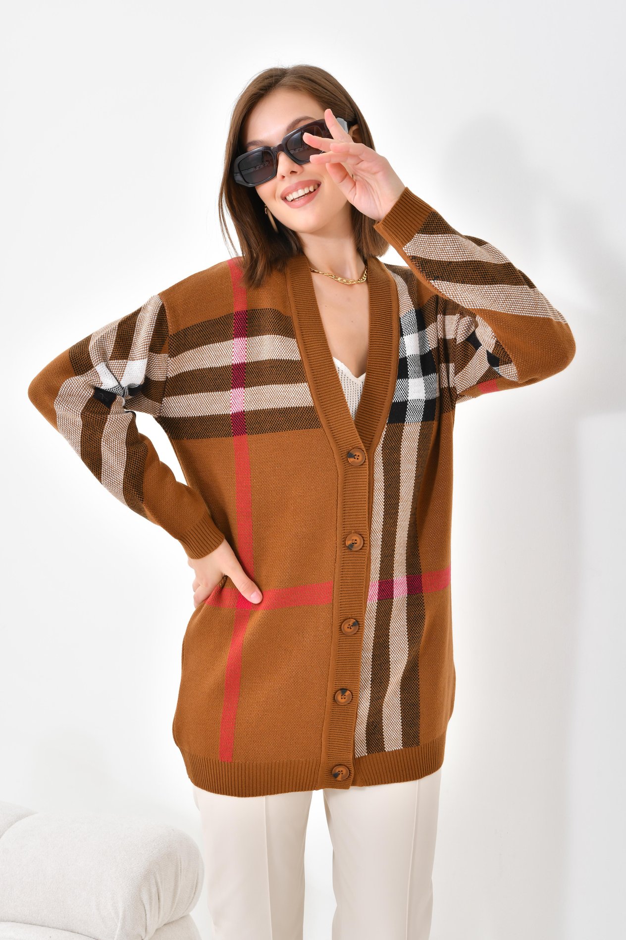 Ftz Women Kadın Burberry Hırka TABA