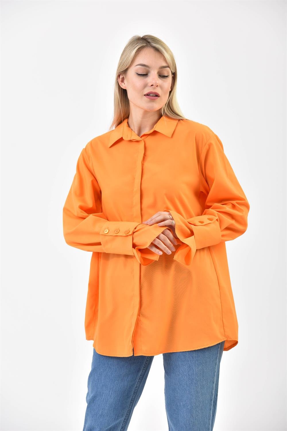 Kadın Koton Gömlek ORANGE