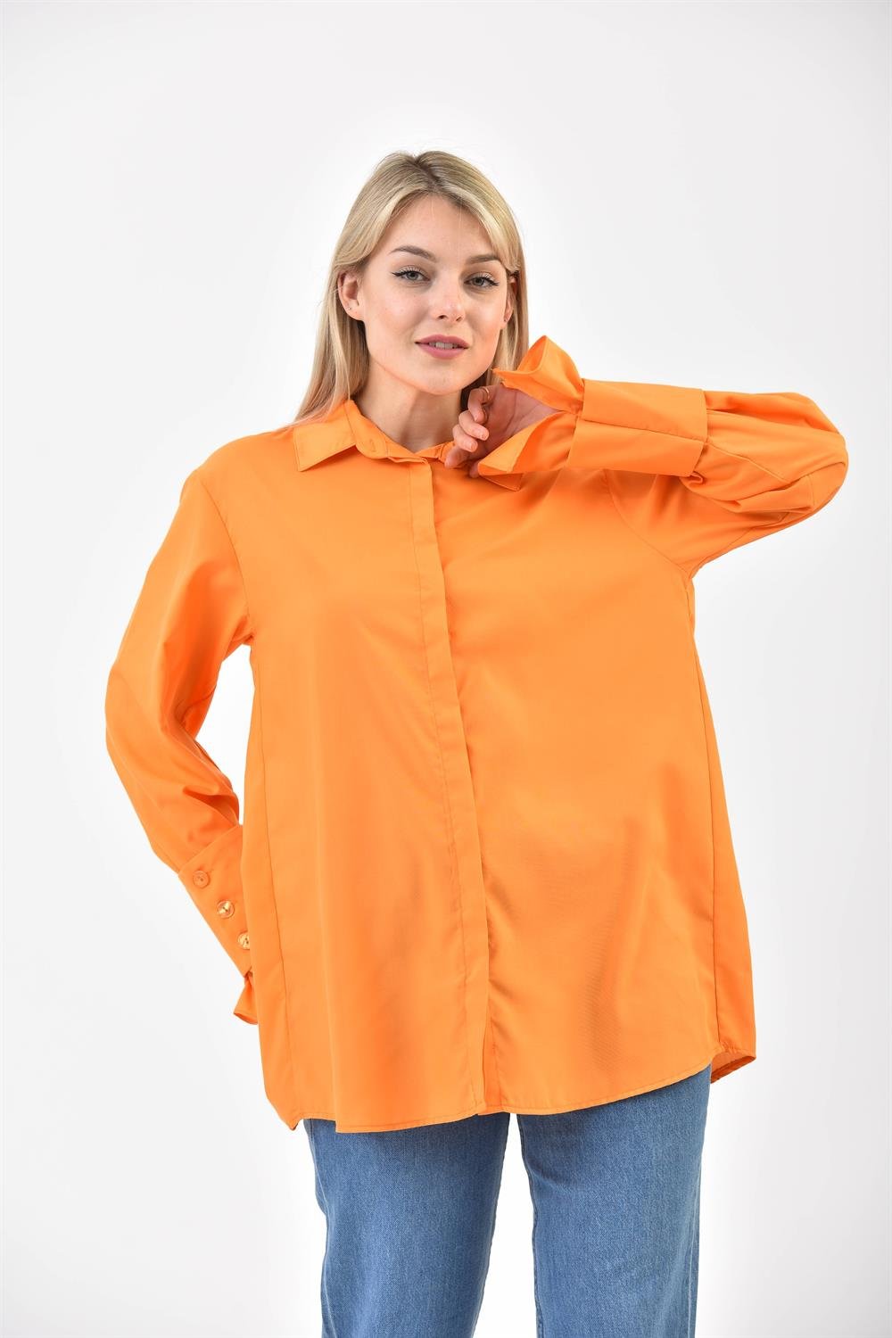 Kadın Koton Gömlek ORANGE