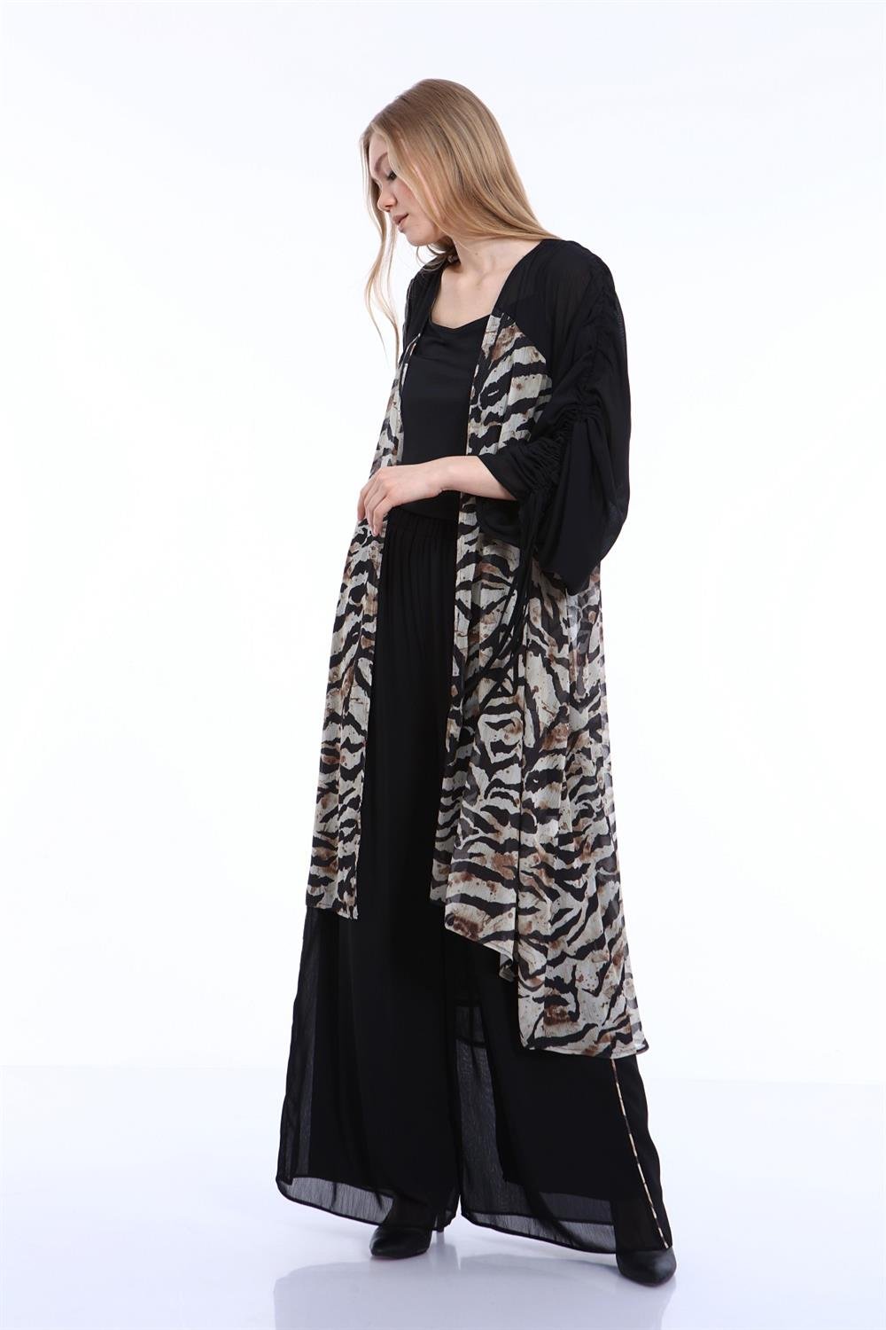 Kadın Zebra Desen Kap BEIGE