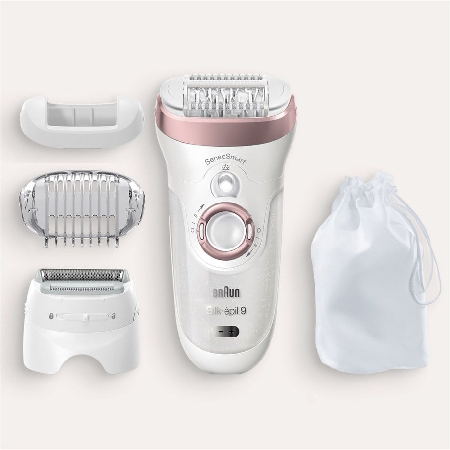 Braun Silk-épil 9 9720 SensoSmart Kablosuz Islak & Kuru 4 Ek Parçalı 2'si 1 Arada Epilatör