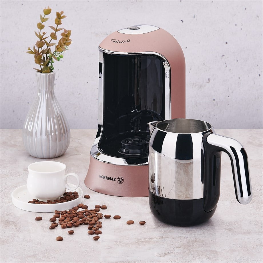 Korkmaz A860-06 Kahvekolik Rose Gold/Krom Türk Kahve Makinesi