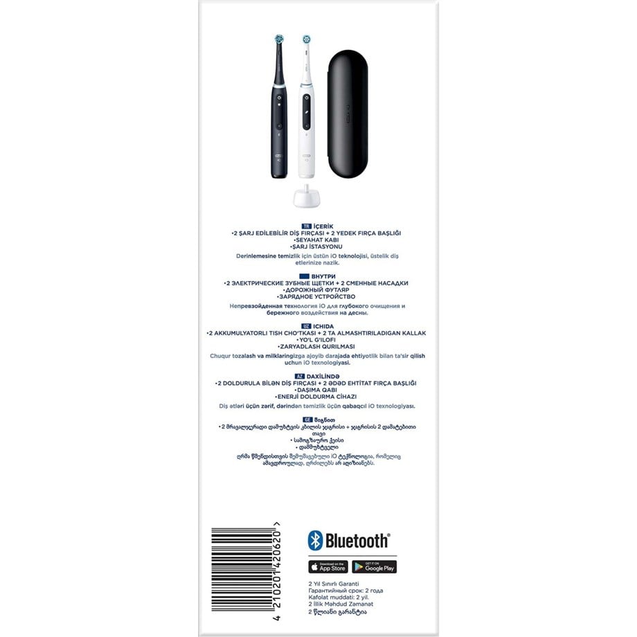 Oral-B iO 5 Şarjlı Diş Fırçası Seti 2'li - Mat Siyah / Beyaz