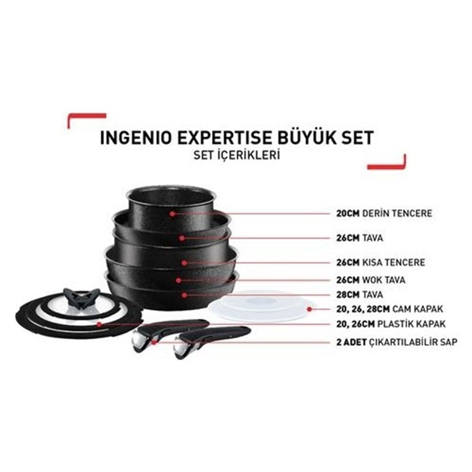 Tefal Titanium Ingenio Expertise Büyük Set 12 Parça