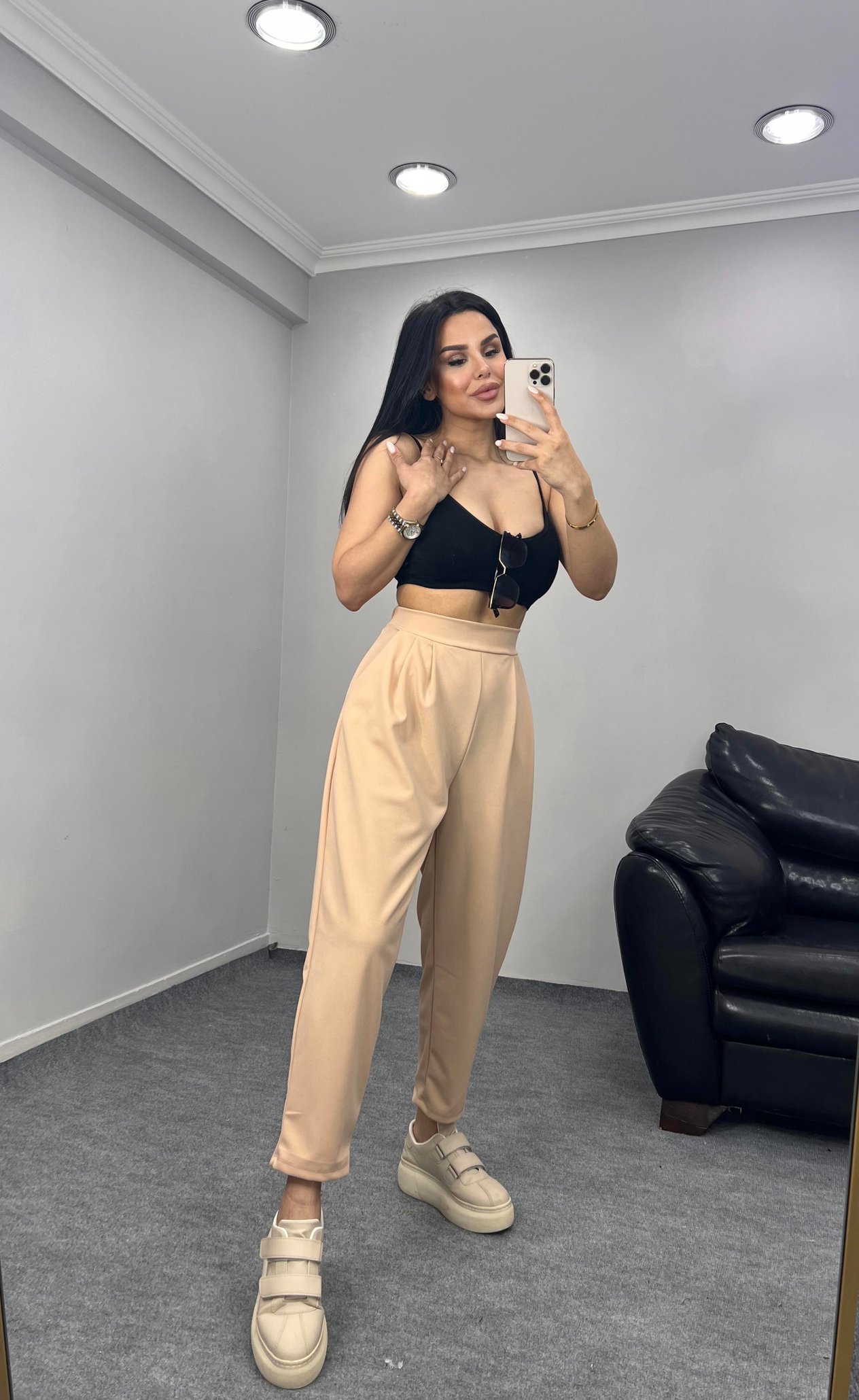 Harem Havuç Pantolon Bej