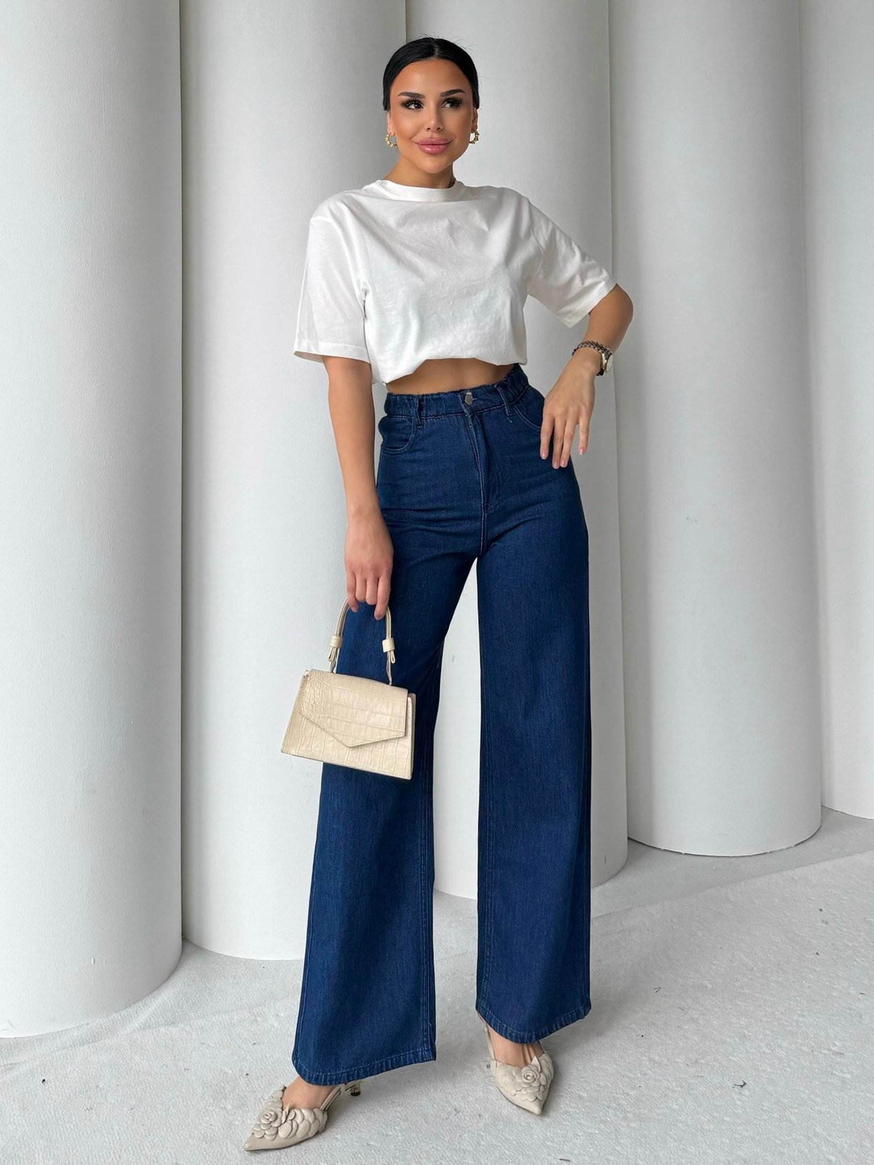 Lattes Denim Kemer Detaylı Takım Mavi