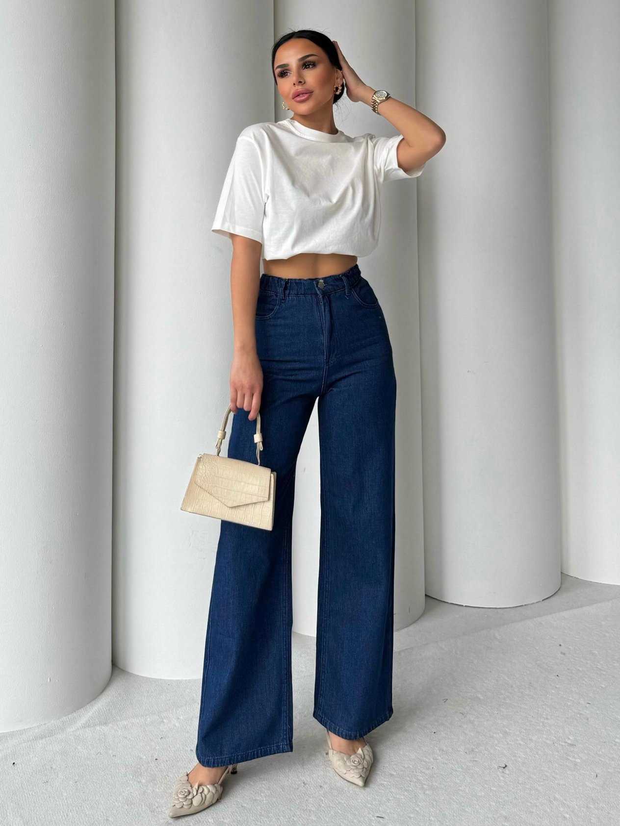 Lattes Denim Kemer Detaylı Takım Mavi