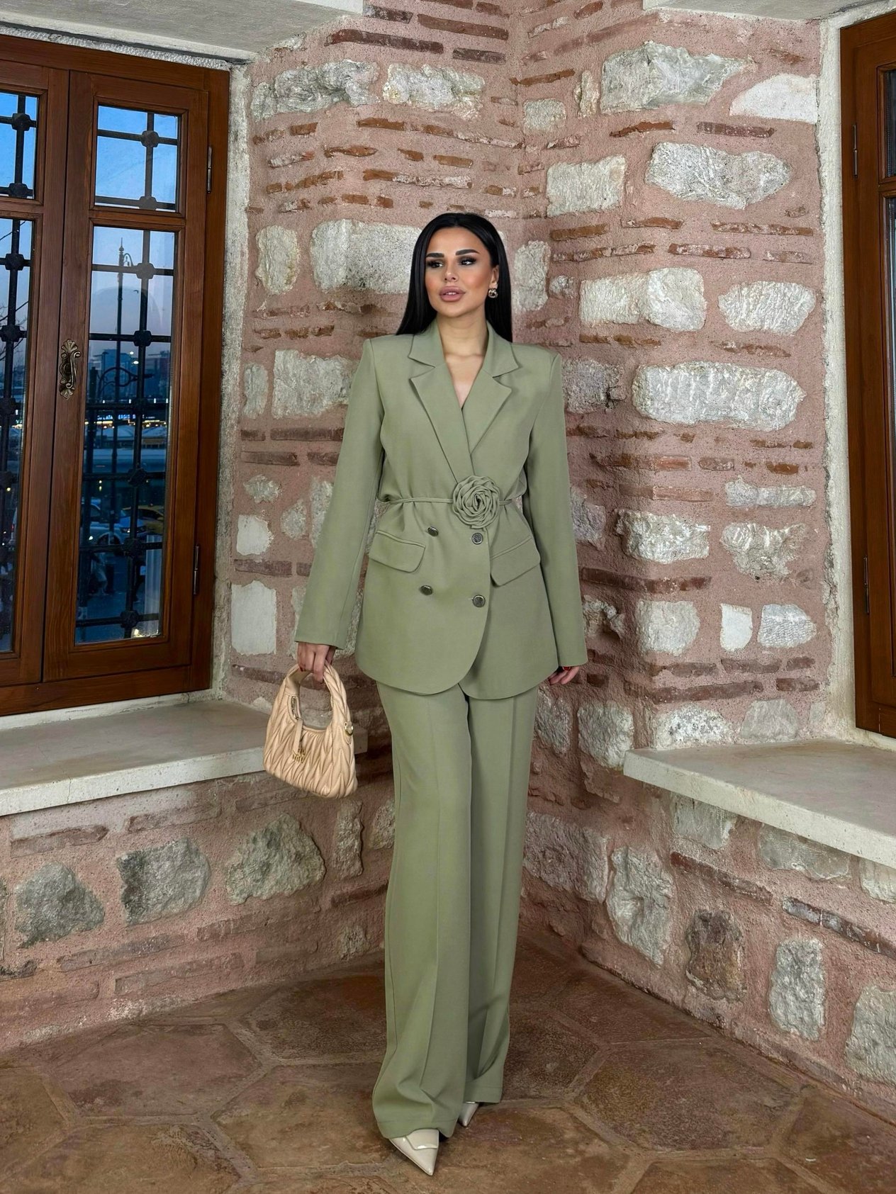 Roses Gül Kemerli Takım Haki