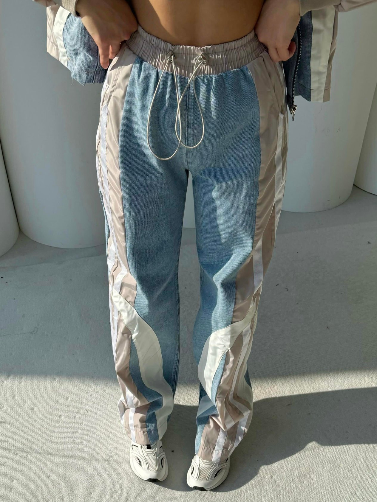 Russet Paraşüt Detaylı Denim Takım Bej