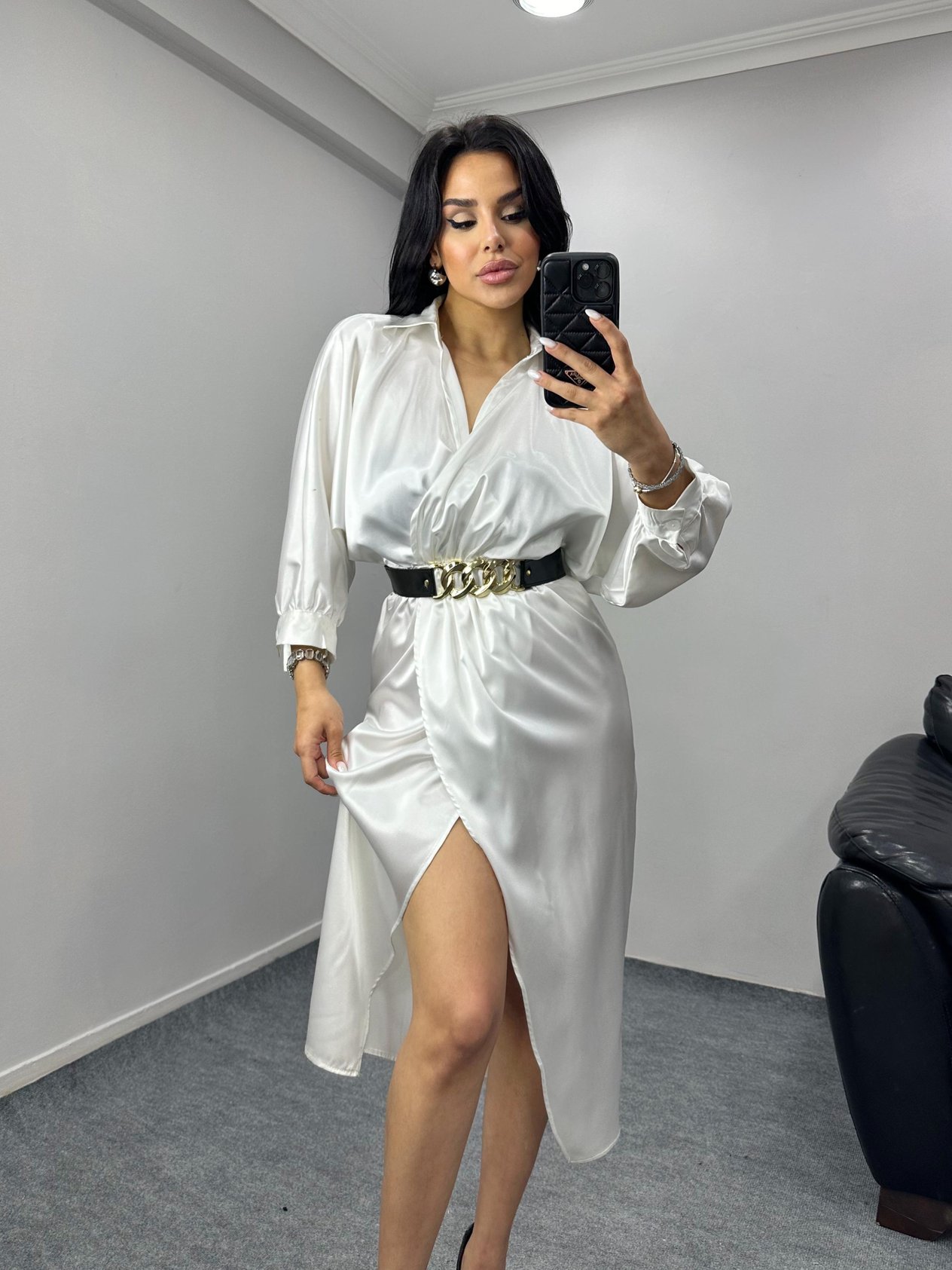 Saten Elbise Beyaz