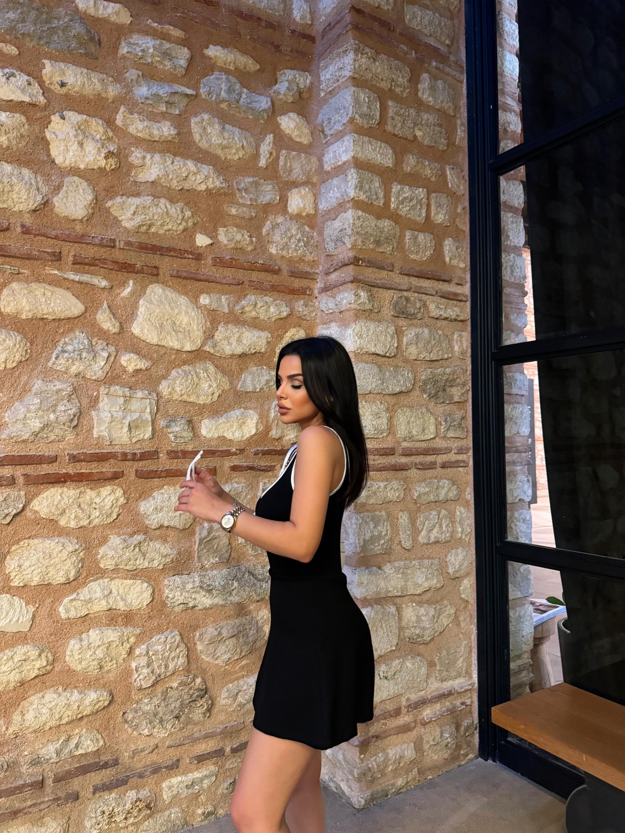 Sportif Şortlu Modal Elbise Siyah