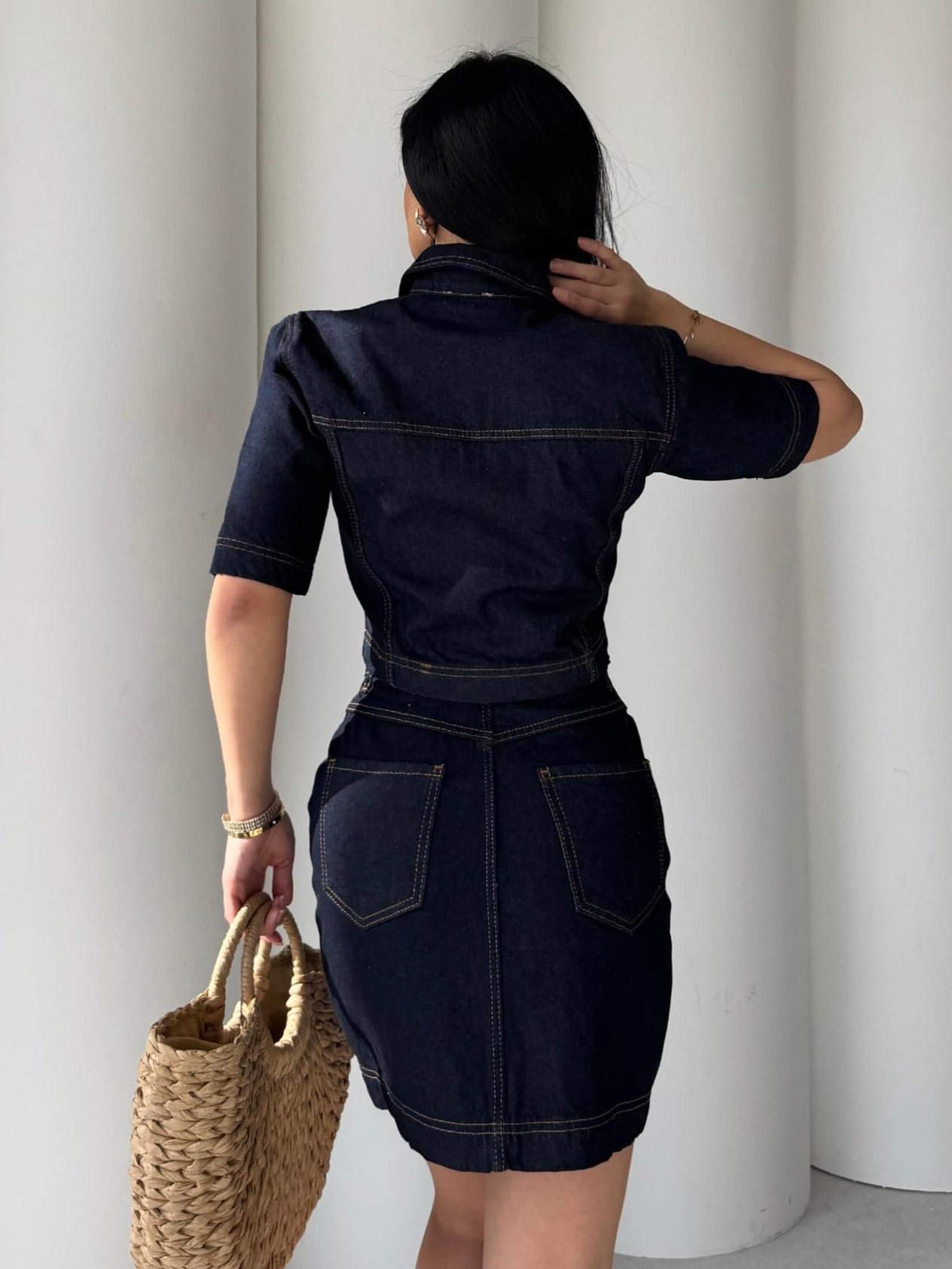 Yoles  İkili Denim Etekli Takım Lacivert 