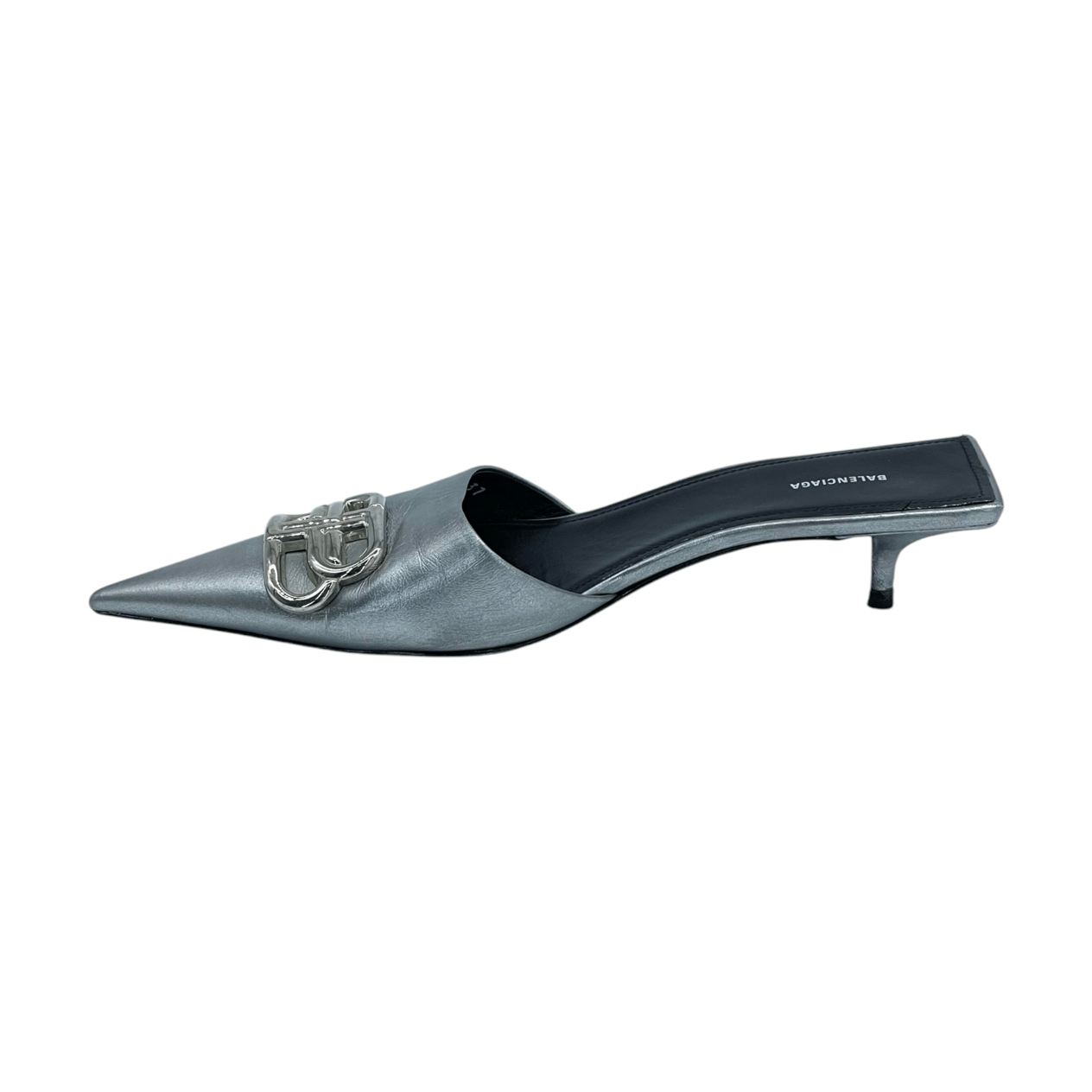  Balenciaga Calfskin BB Pointy Toe Mule 37 BALENCIAGA  
