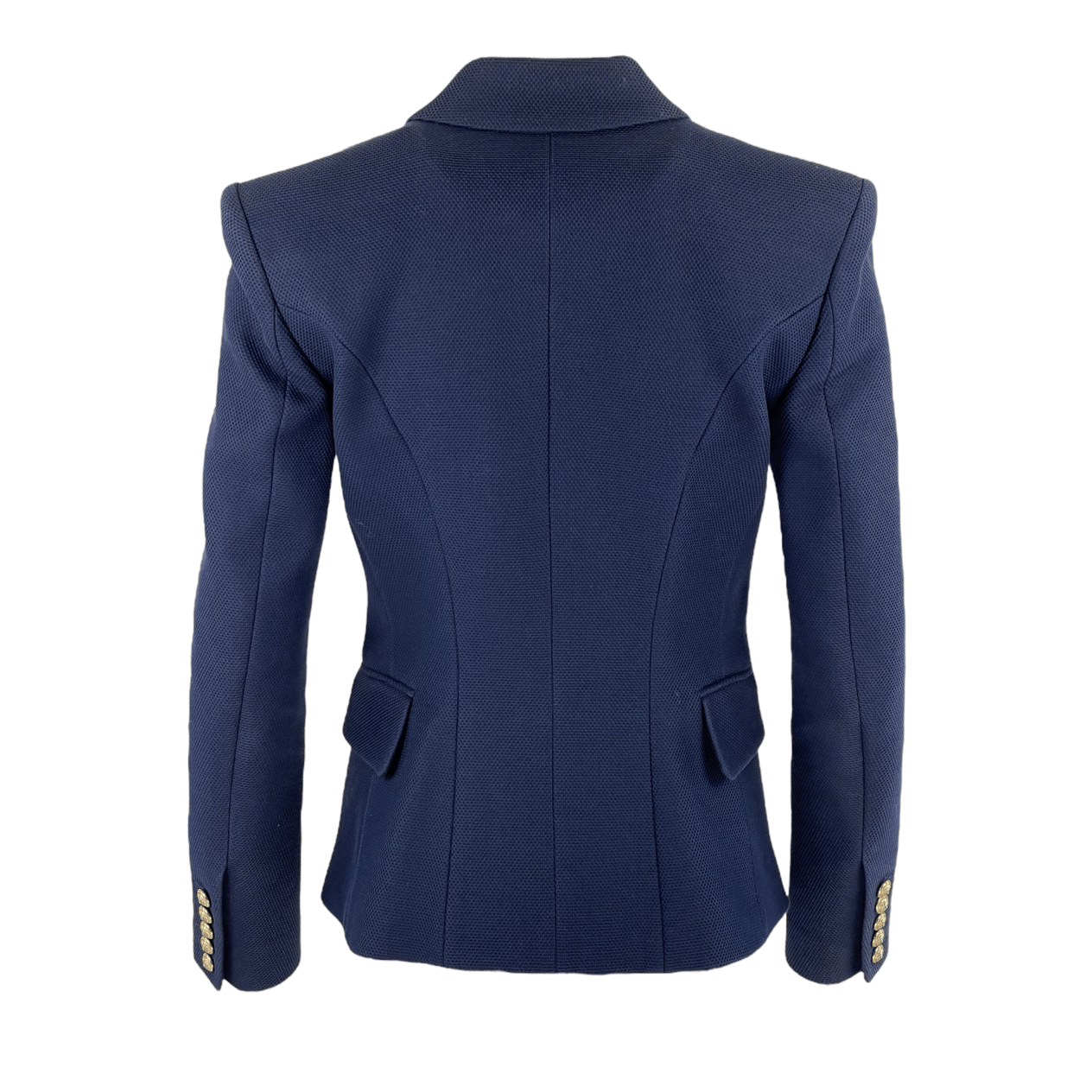  Balmain Navy Blue Cotton Double Breasted Blazer Jacket 38 BALMAIN  