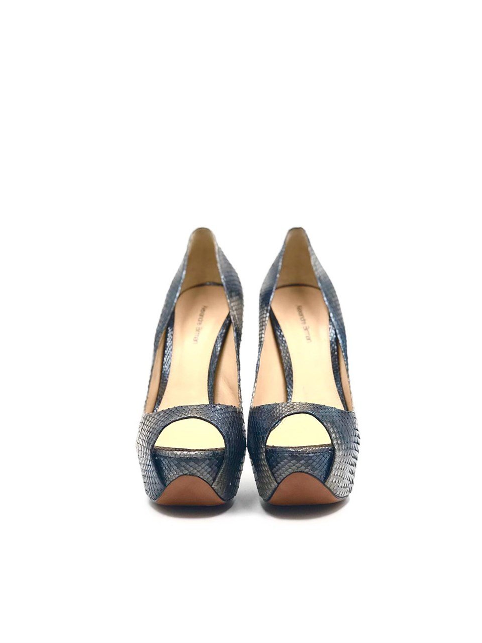 Blue & Grey Python High Heels