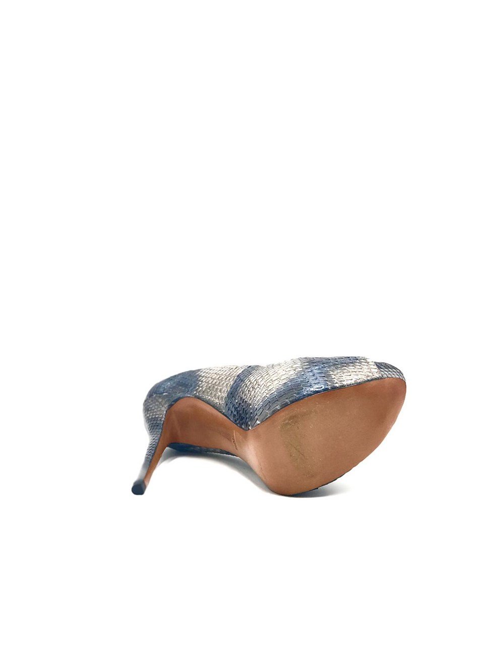 Blue & Grey Python High Heels