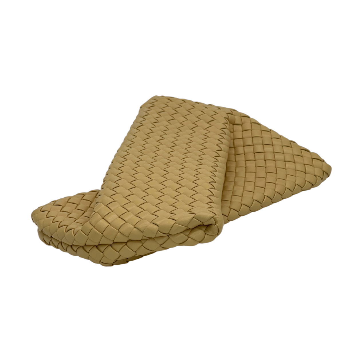  Bottega Veneta Almond Intrecciato Leather Criss Cross Clutch BOTTEGA VENETA  