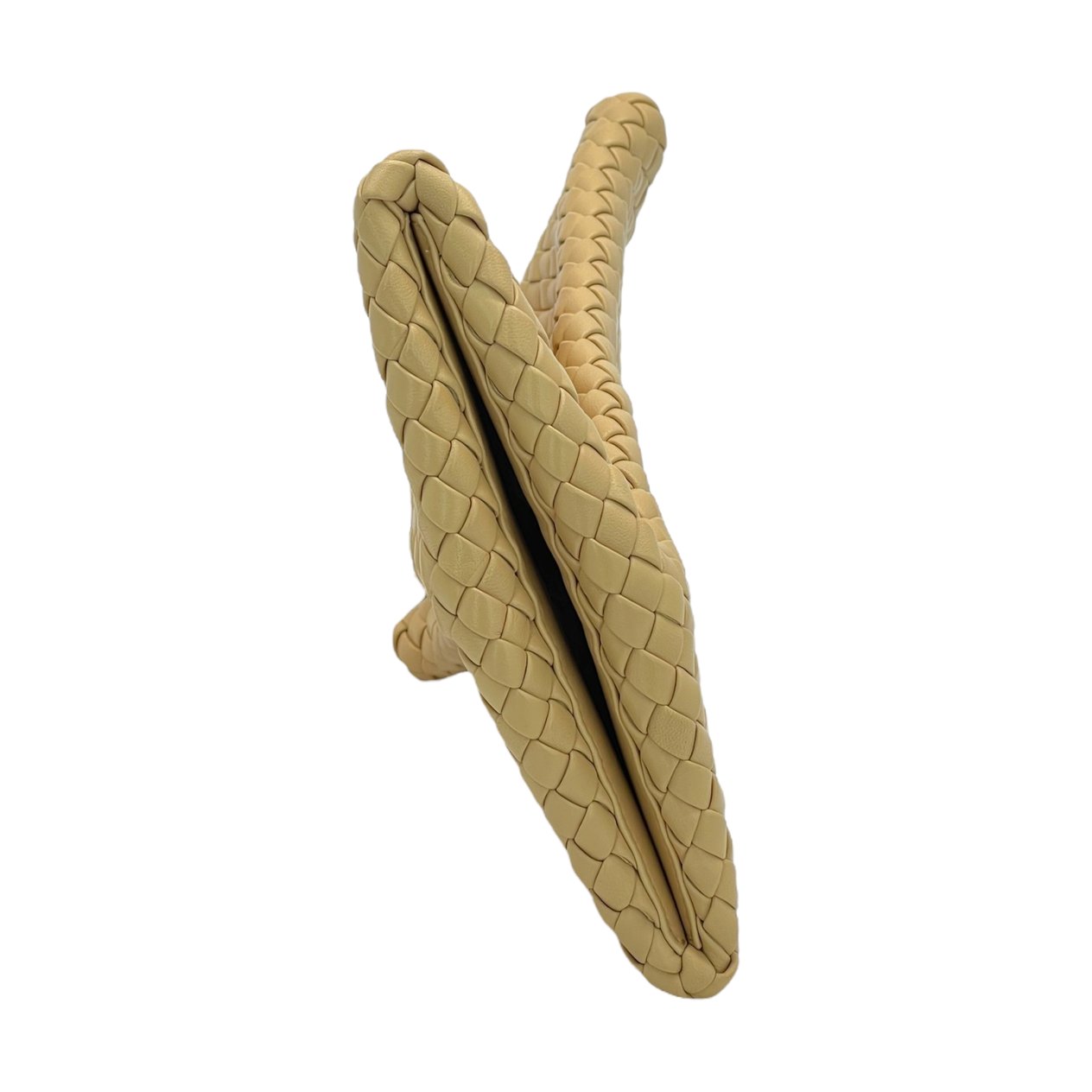  Bottega Veneta Almond Intrecciato Leather Criss Cross Clutch BOTTEGA VENETA  