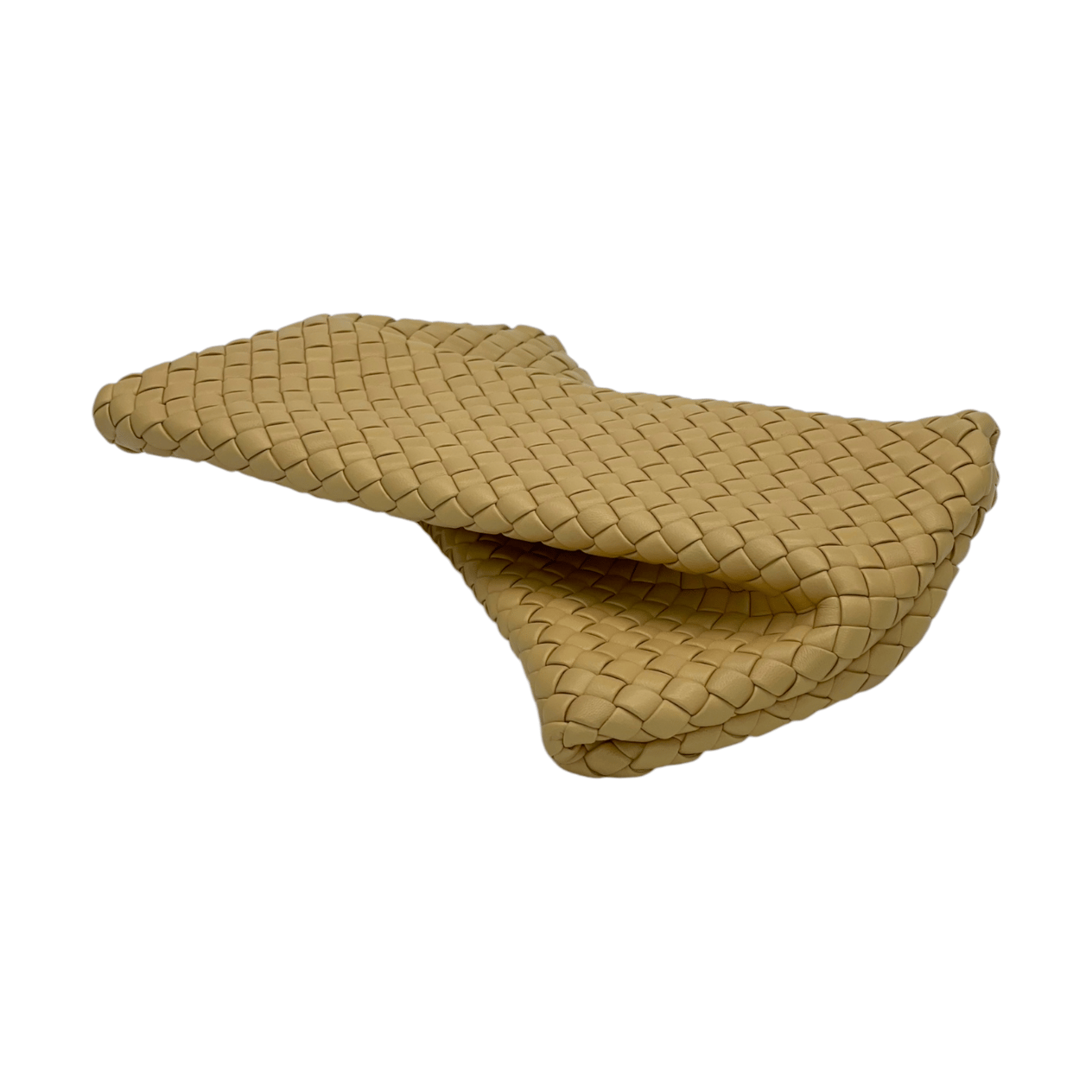  Bottega Veneta Almond Intrecciato Leather Criss Cross Clutch BOTTEGA VENETA  