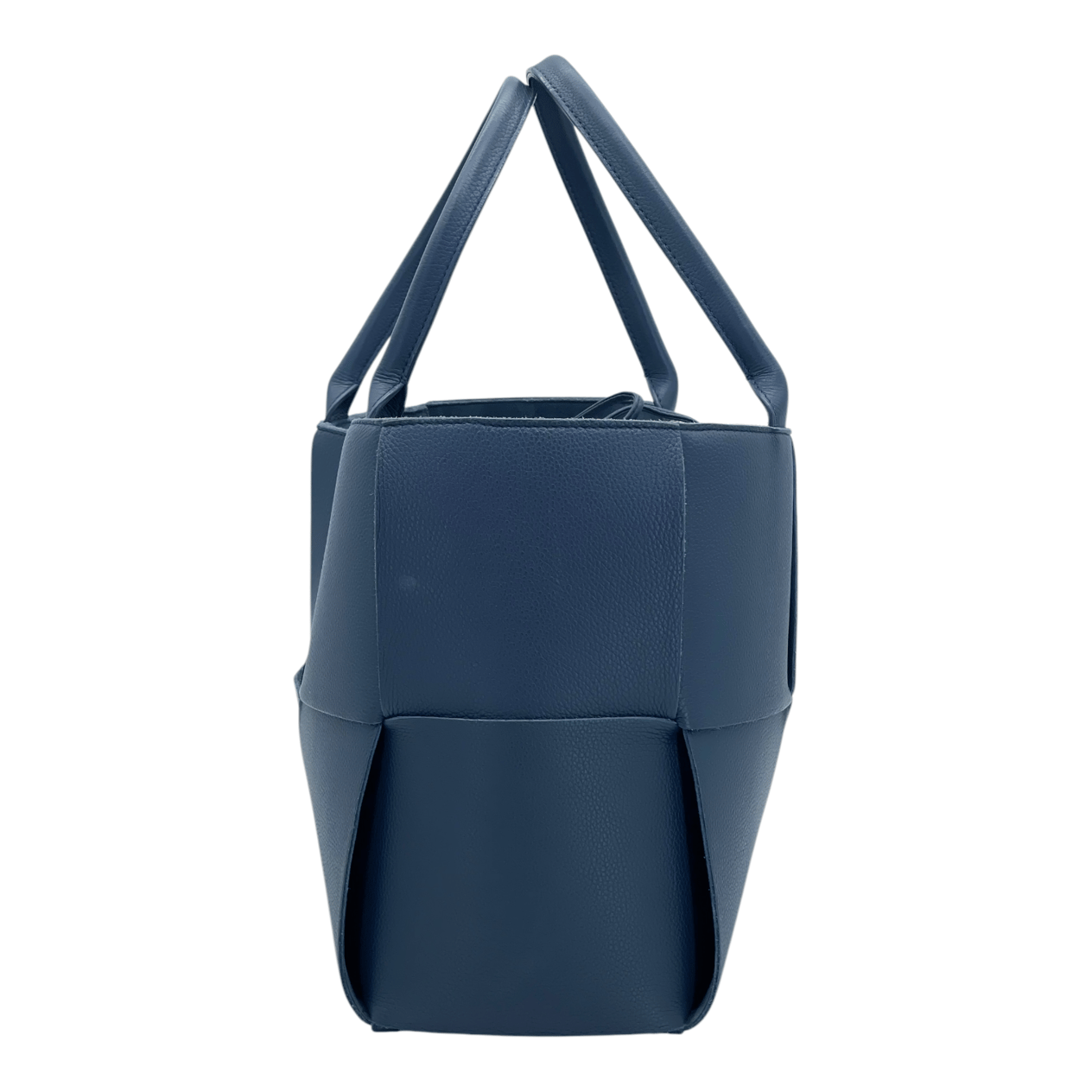  Bottega Veneta Petrol Blue Intrecciato Grained Calfskin Medium Arco Tote Bag BOTTEGA VENETA  