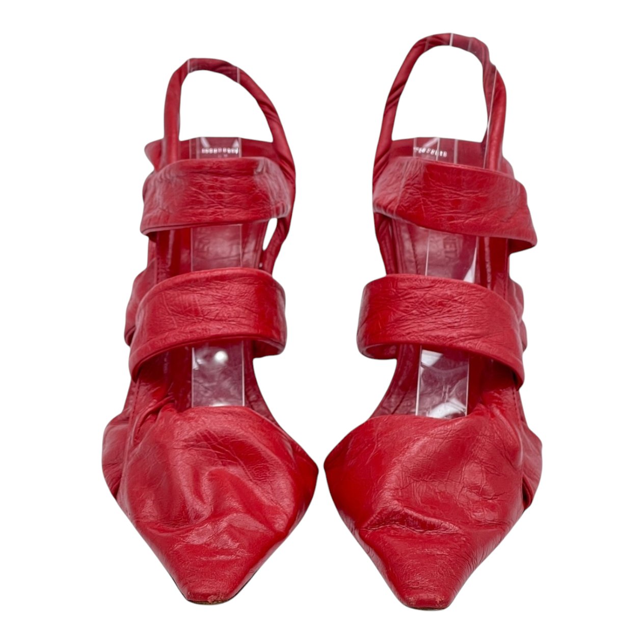  Bottega Veneta Red Leather The Point Slingback Sandals 37 BOTTEGA VENETA  