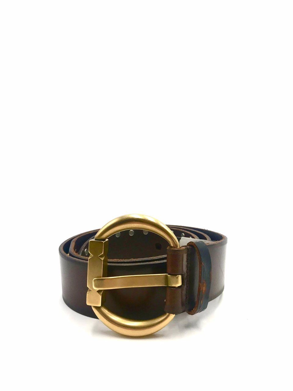 Brown Leather Belt With Logo Dolce &amp; Gabbana