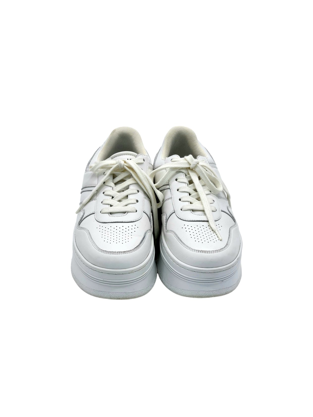  Celine White Calfskin Block Sneakers 38 CELINE  