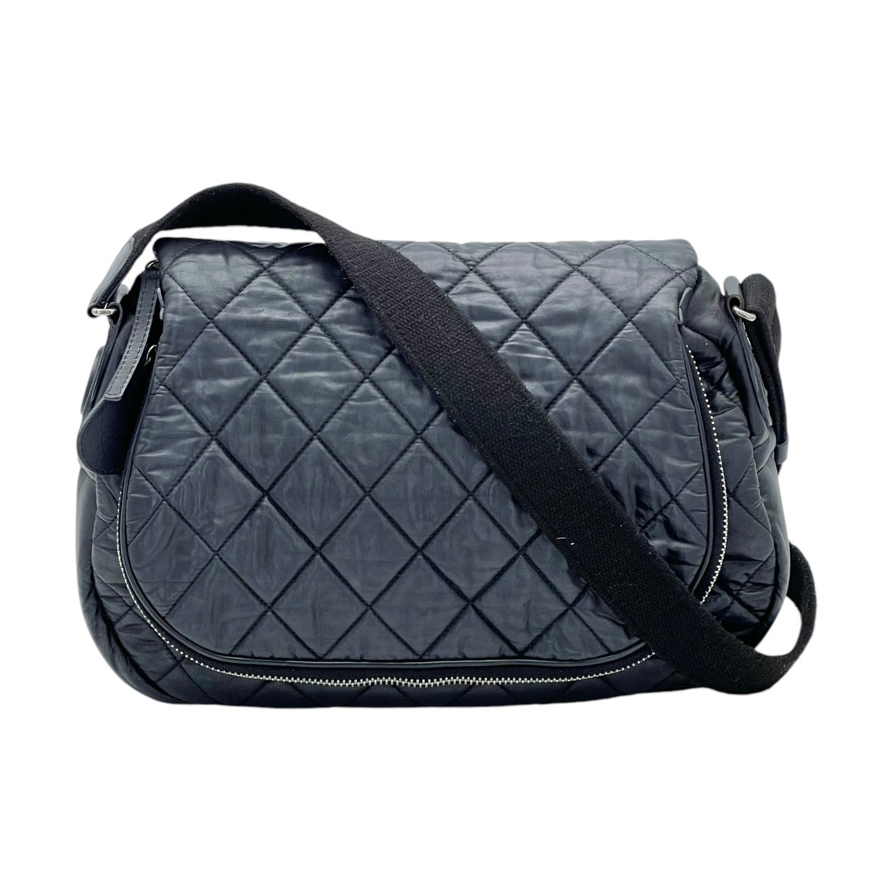  Chanel Anthracite Nylon Quilted Coco Cocoon Messenger Bag CHANEL  